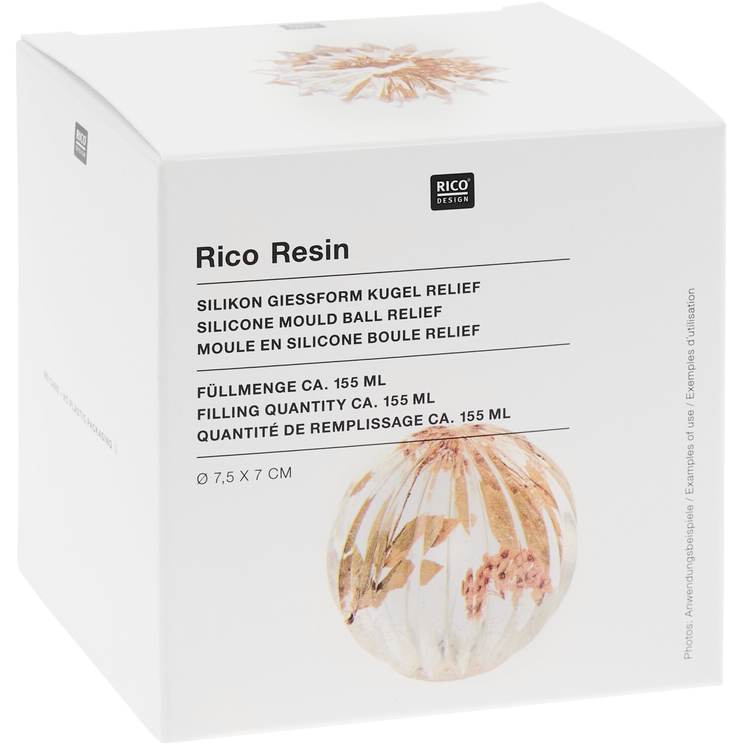 Silikon Gießform Kugel mit Streifen  Ø7,5x7cm von Rico Design