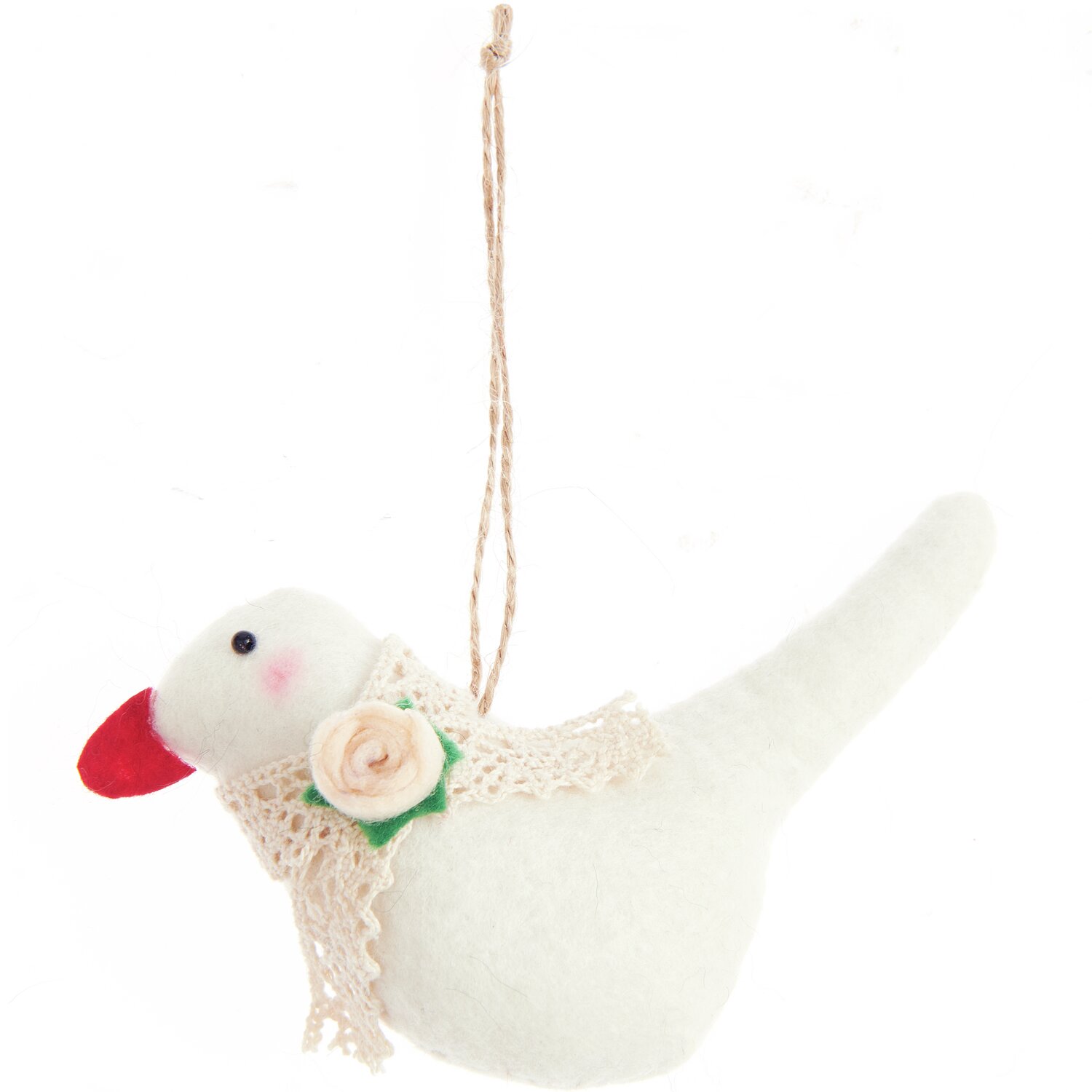 Filzhänger Vogel Weiß