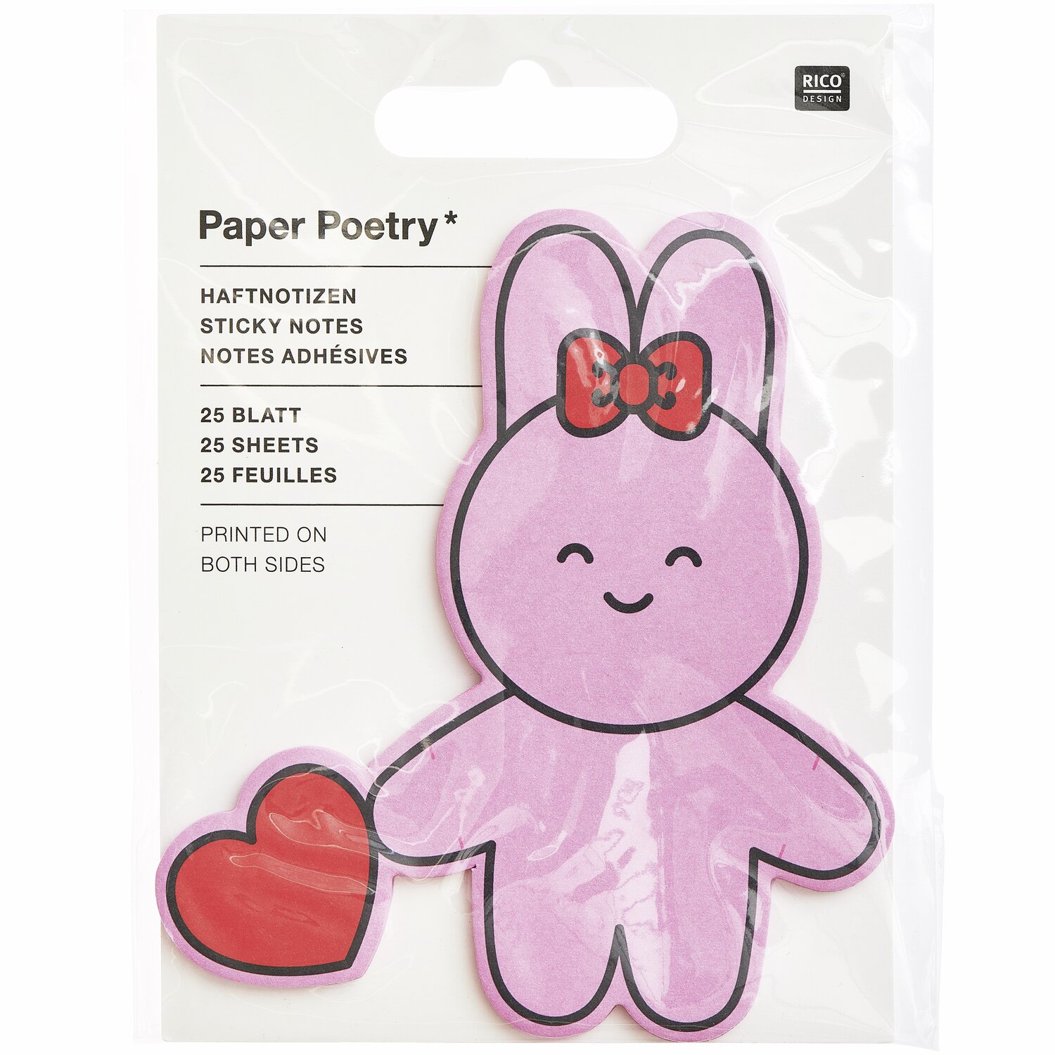 Paper Poetry Haftnotizen Hase 86x93mm 25 Blatt von Rico Design