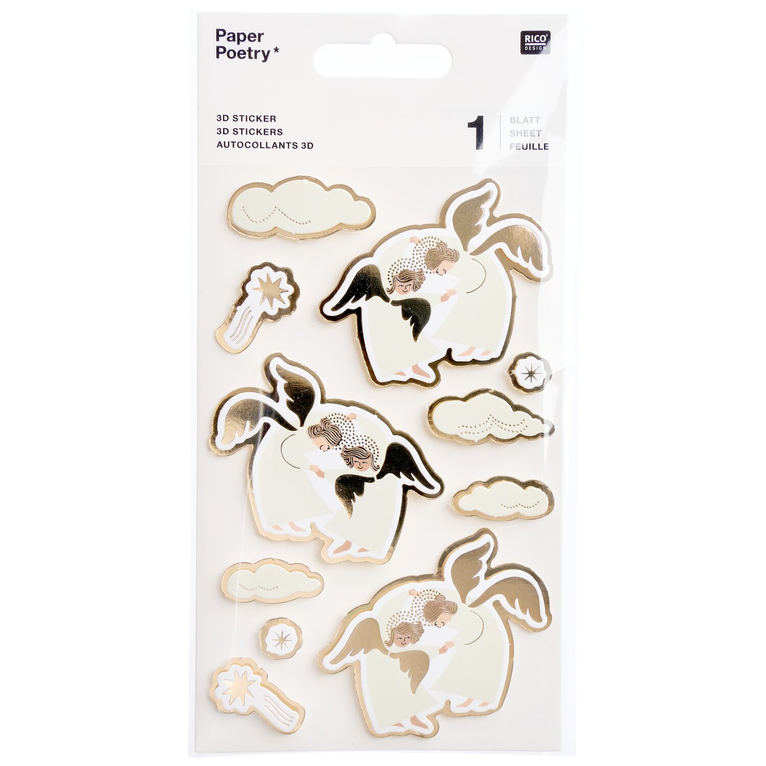 Paper Poetry 3D Sticker Advent Engel von Rico Design
