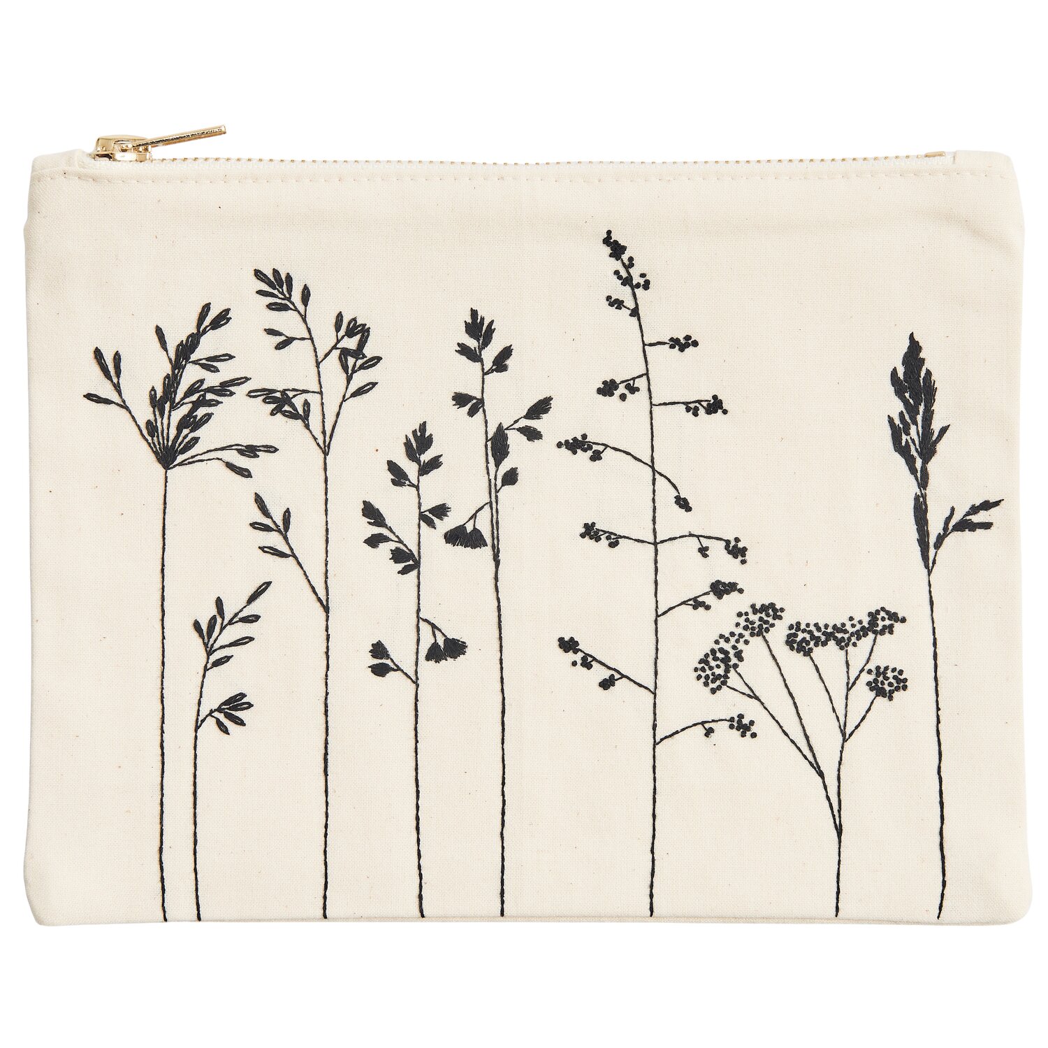 Stickpackung Vorgezeichnet Pouch Blumen und Gräser 22,5x17,5cm von Rico Design