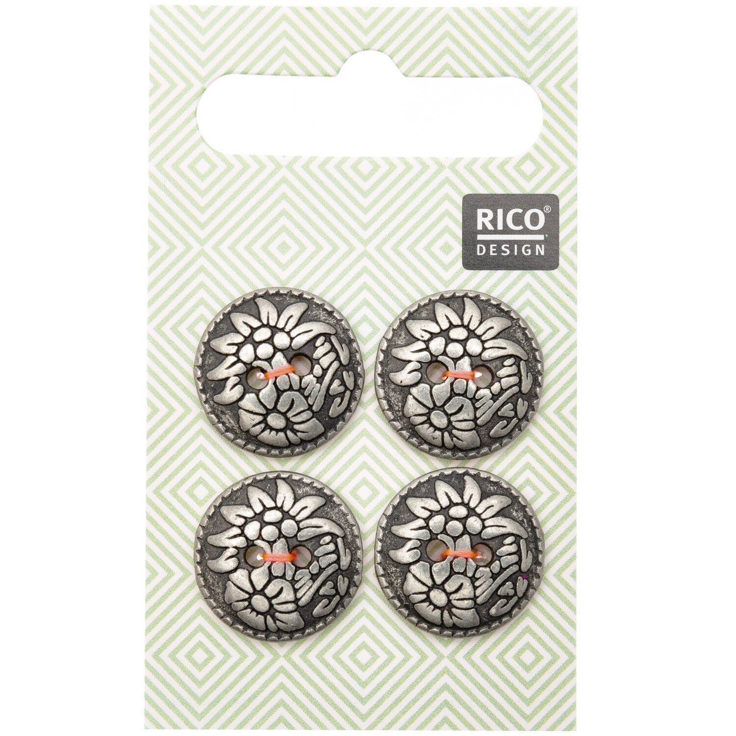 Trachtenknöpfe Blumen 1,7cm 4 Stück von Rico Design