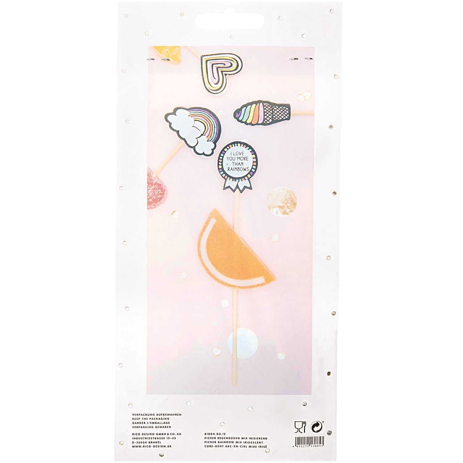 Picker Mix Regenbogen irisierend 15cm 24 Stück Picker Mix Regenbogen irisierend 15cm 24 Stück