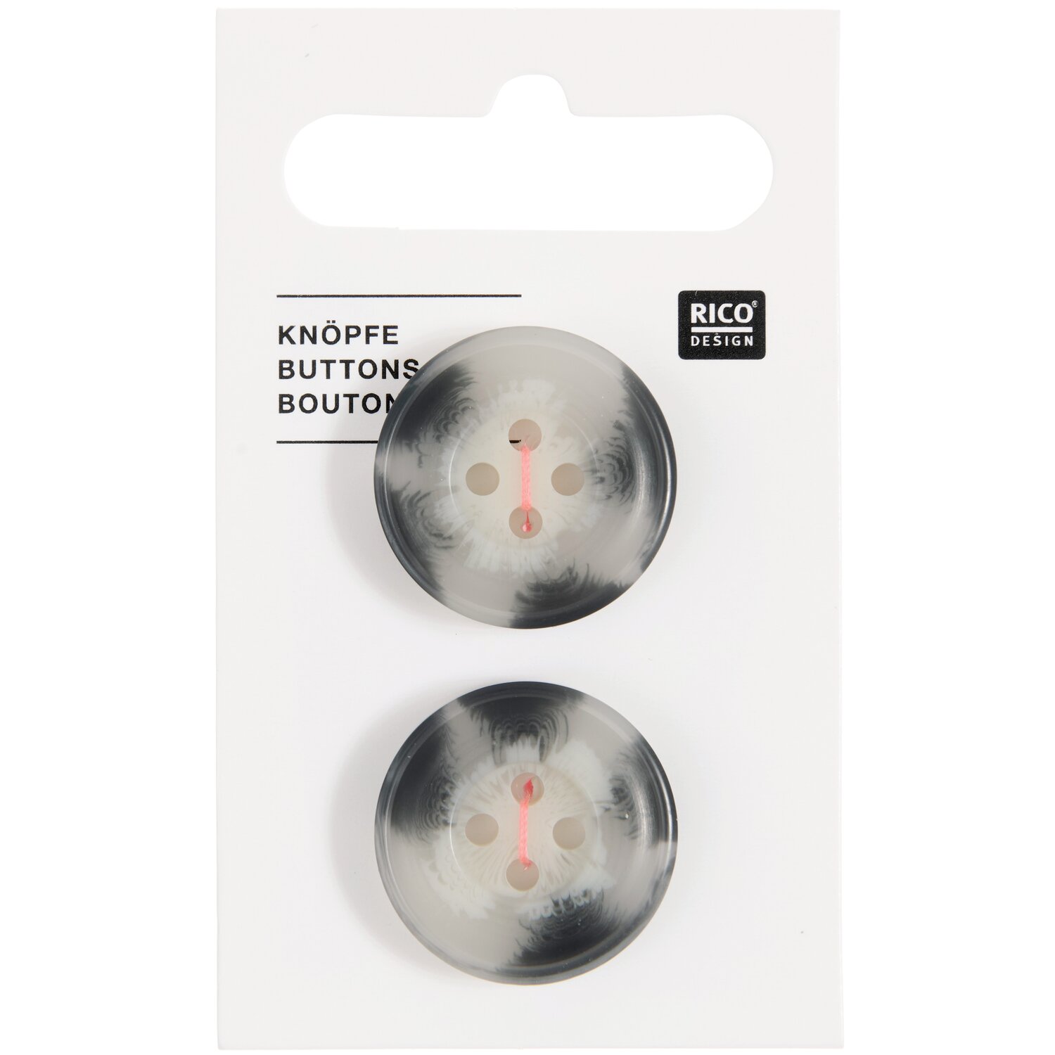 Knöpfe Beige-Grau strukturiert 2,2cm 2 Stück von Rico Design