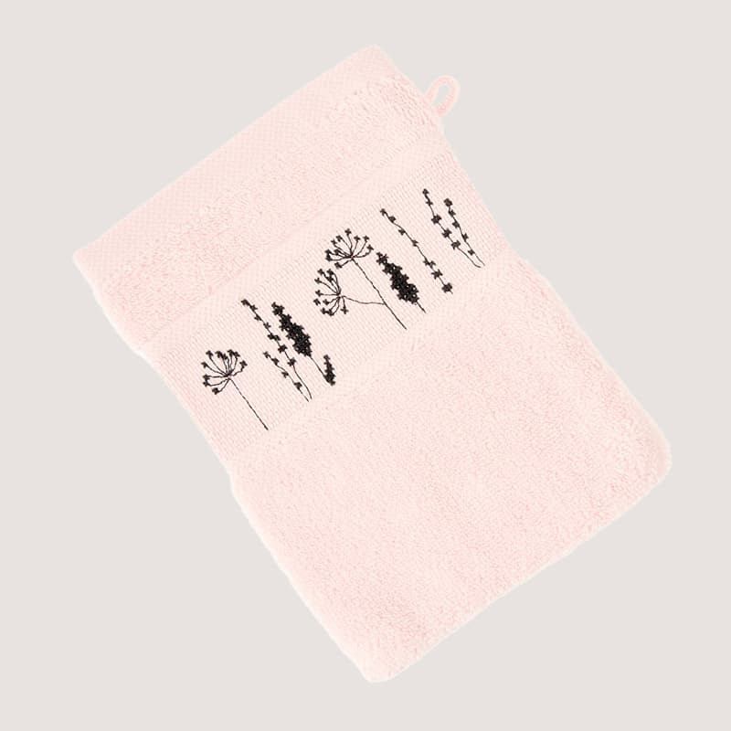 Stickset Waschhandschuh Pastellrosa Modell 80857 aus Stickbuch 186