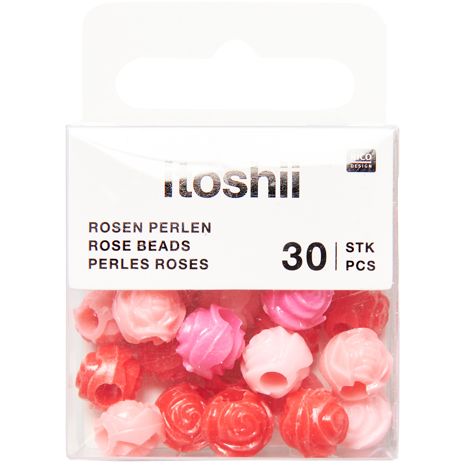 itoshii Rosen Perlen rund Rot/Pink itoshii Rosen Perlen rund Rot/Pink
