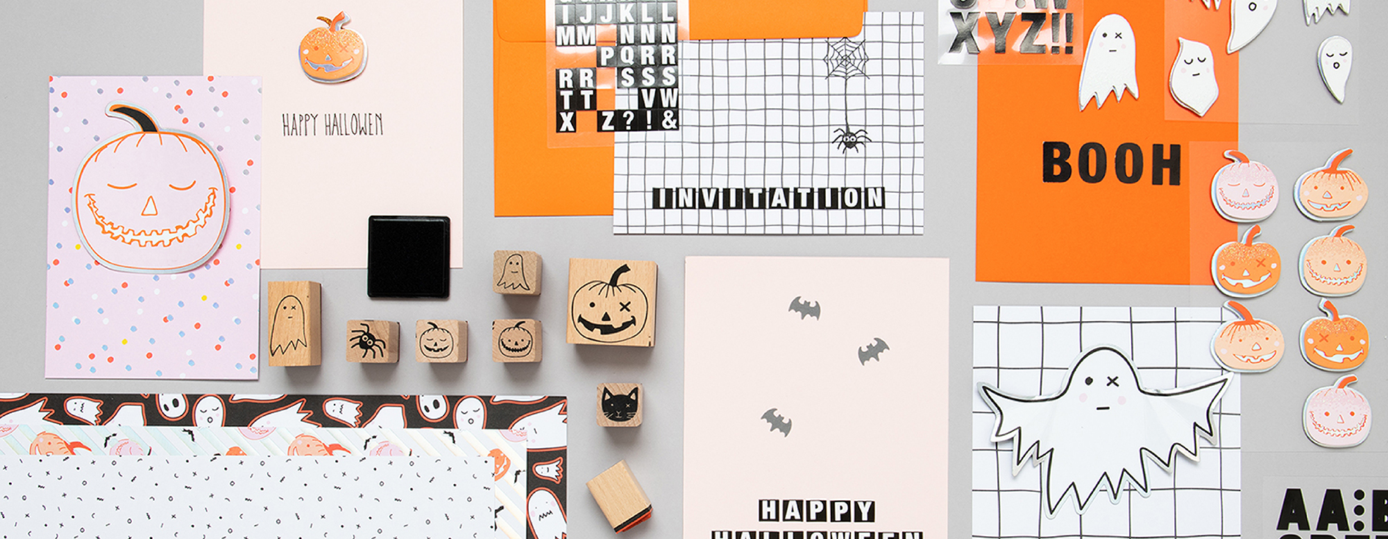 Papeterie- und Bastelprodukte zum Thema Halloween