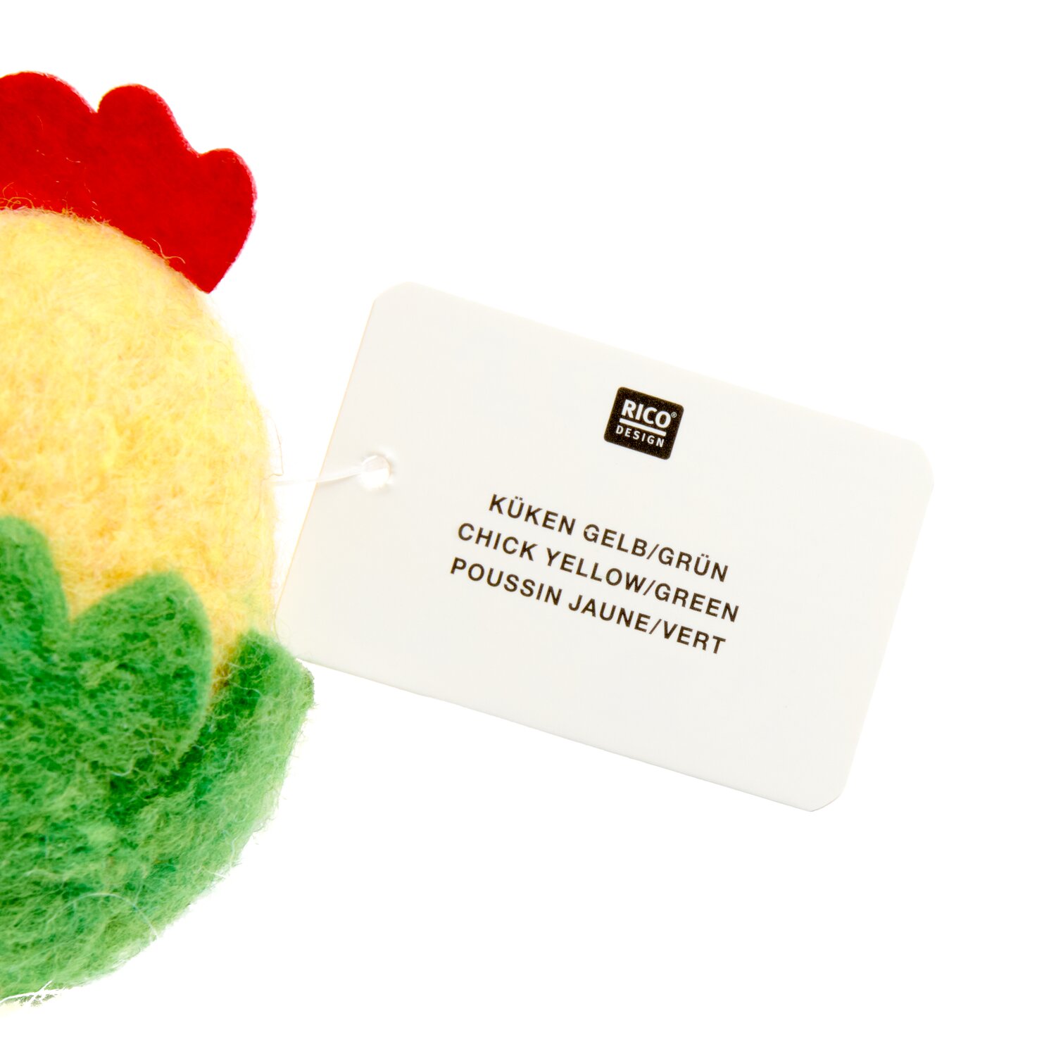 Küken im Ei Gelb/Grün 7,5xØ5,5cm von Rico Design