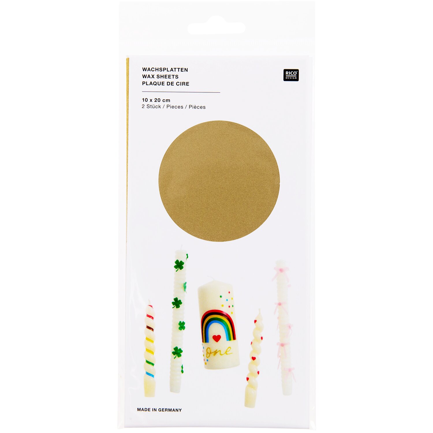 Wachsplatte 24x11cm Farbe Gold Metallic von Rico Design