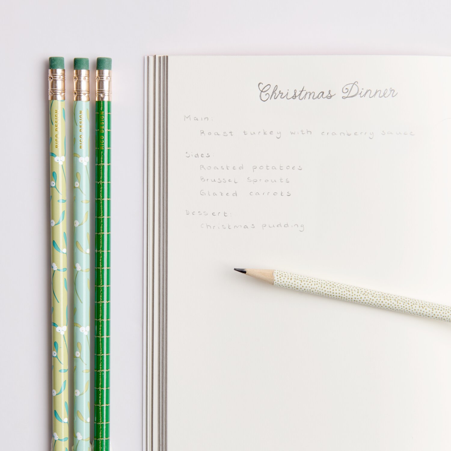 Paper Poetry Bleistiftset Advent Mistelzweige 4-teilig von Rico Design