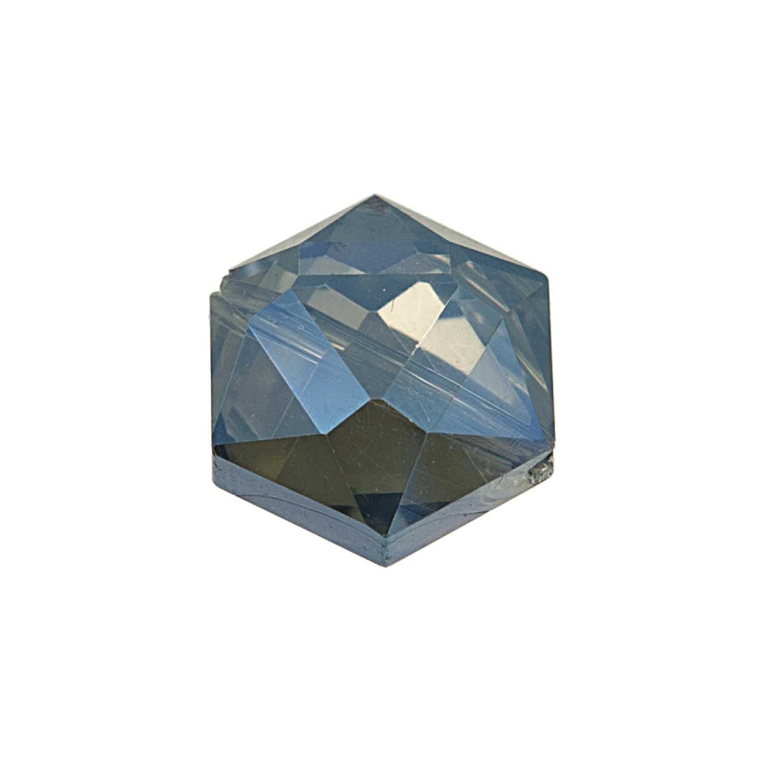 Perle geschliffen blau irisierend 14x10mm Glas 4 Stück von Rico Design