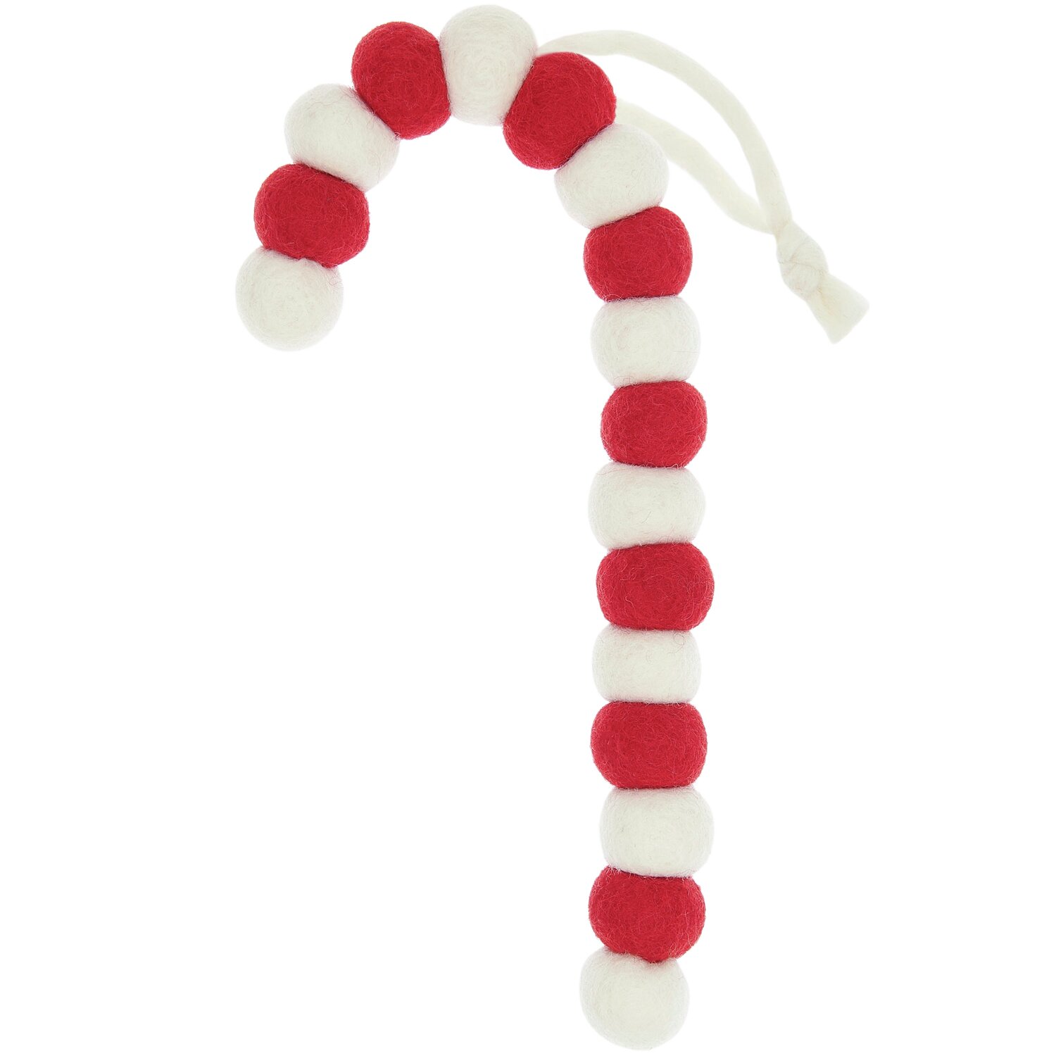 Aufhänger Filzkugeln Zuckerstange Rot/Weiß 25x10x2,5cm von Rico Design