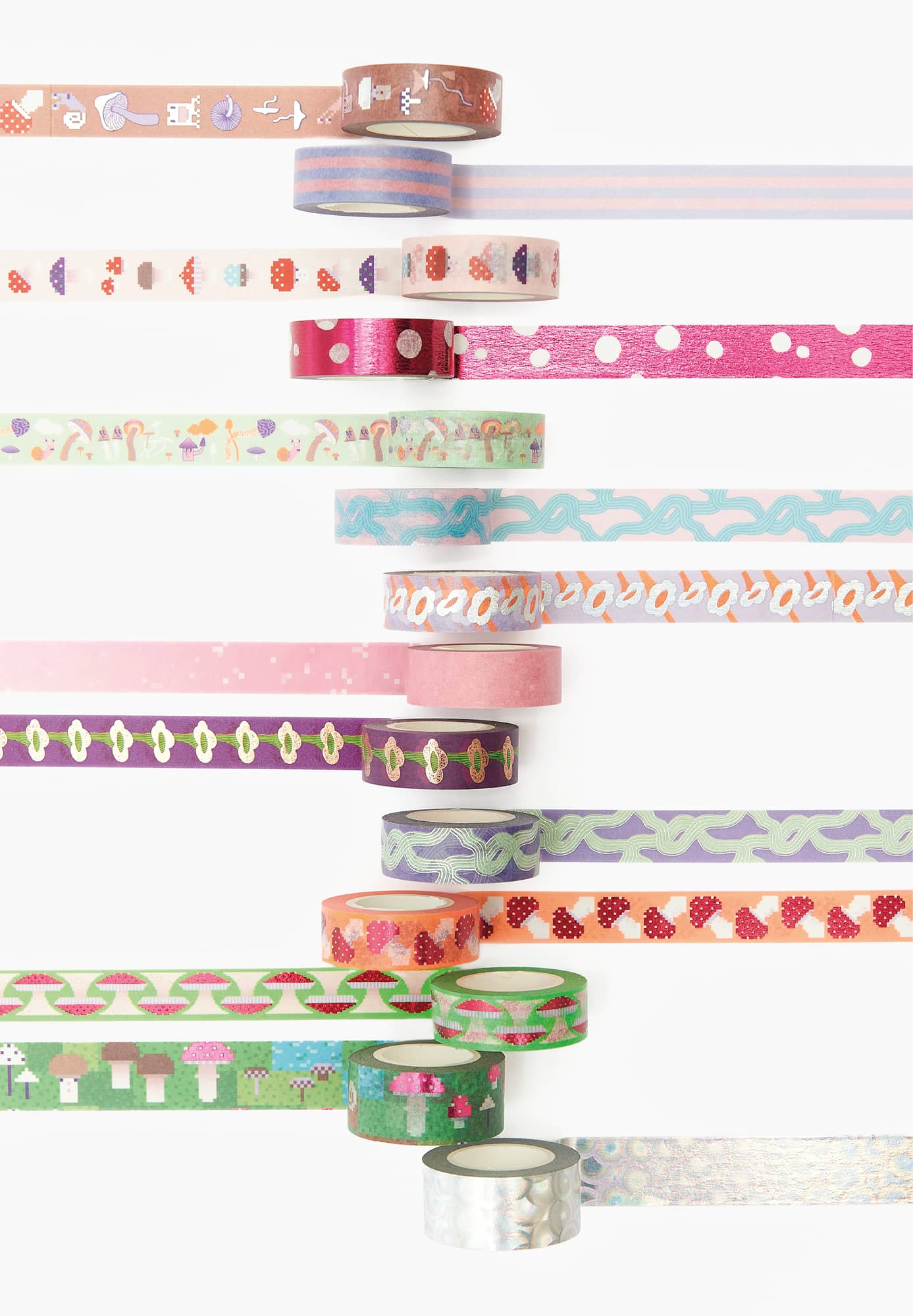 Washi Tapes in bunten Farben und Mustern