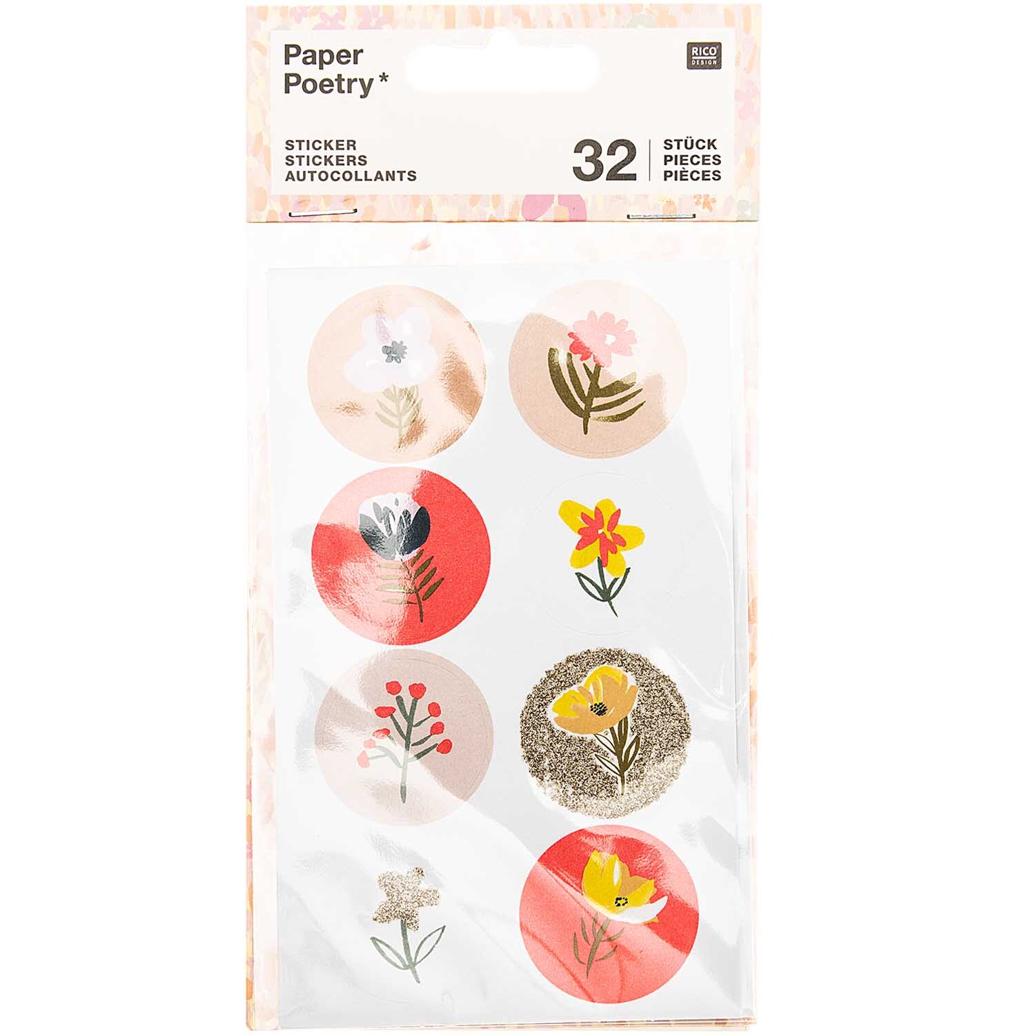 Paper Poetry Sticker Crafted Nature rosa 32 Stück Paper Poetry Sticker Crafted Nature rosa 32 Stück
