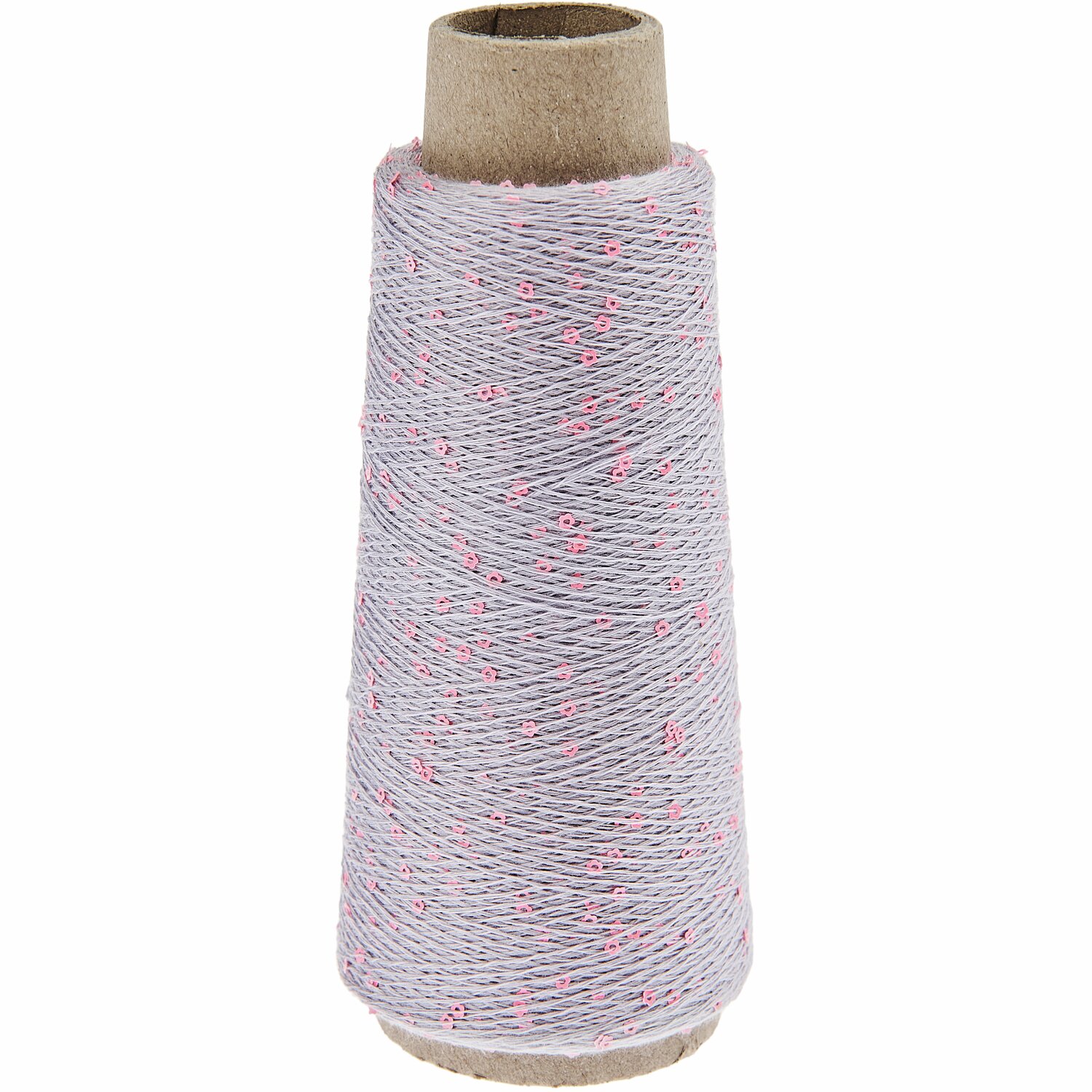 Creative Make It Blümchen: Lavendel Garnrolle mit rosa Akzenten, 25g 375m, ideal für kreative Handarbeiten.