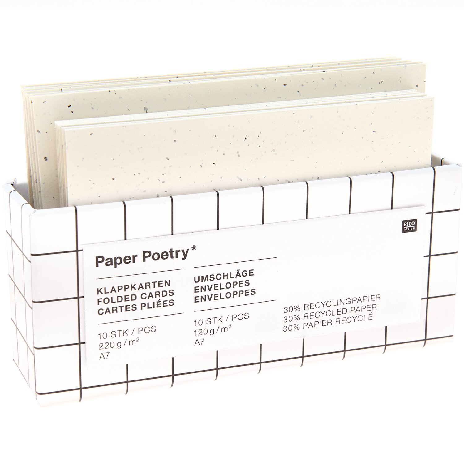 Paper Poetry Kartenset elfenbein C7/A7 20-teilig von Rico Design