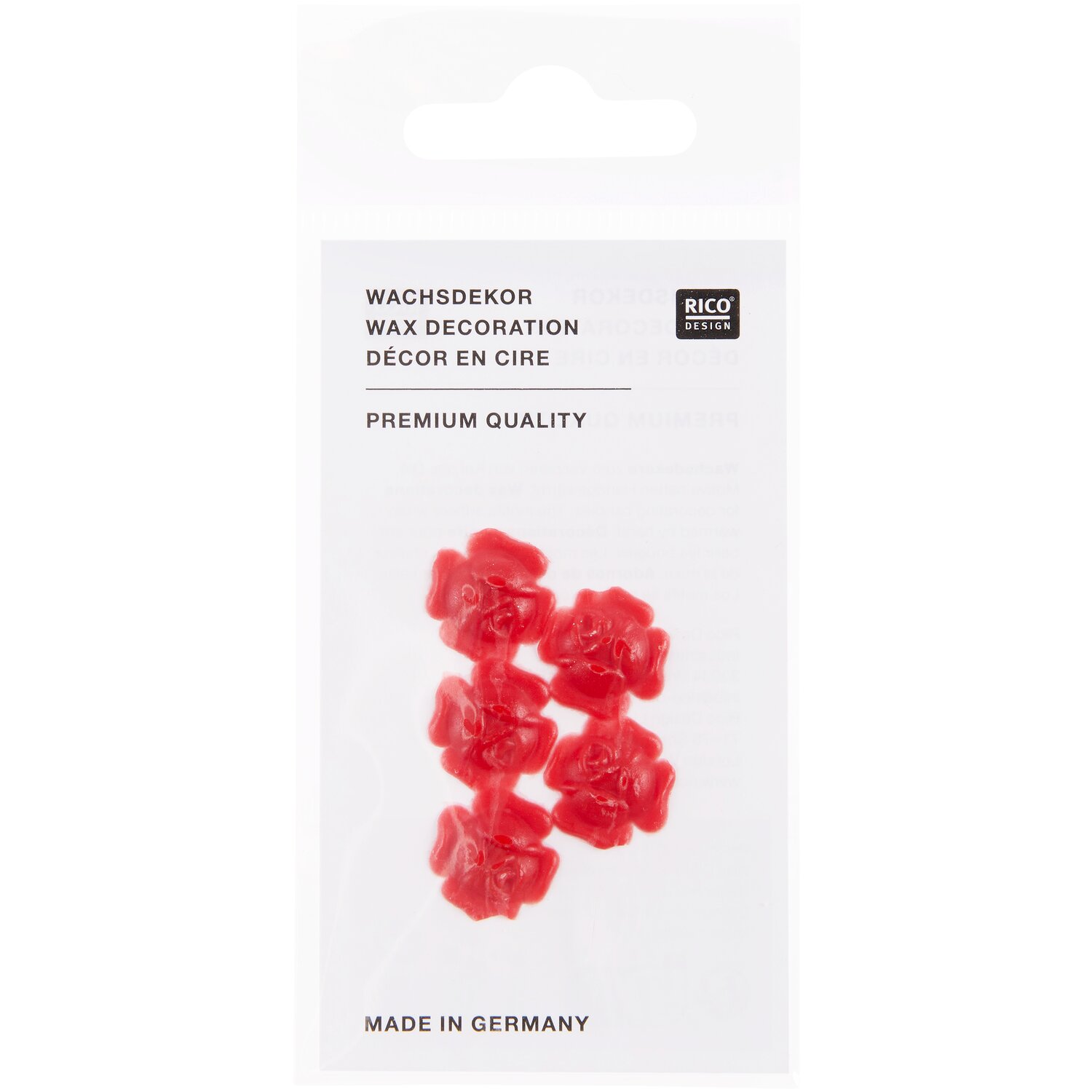 Wachsdekor Rosenblüte Farbe Rot von Rico Design