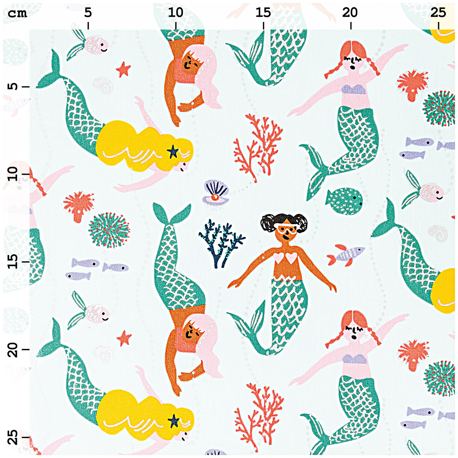 Druckstoff beschichtet Mermaid Meerjungfrau mint-neon Hot Foil 140cm Druckstoff beschichtet Mermaid Meerjungfrau mint-neon Hot Foil 140cm