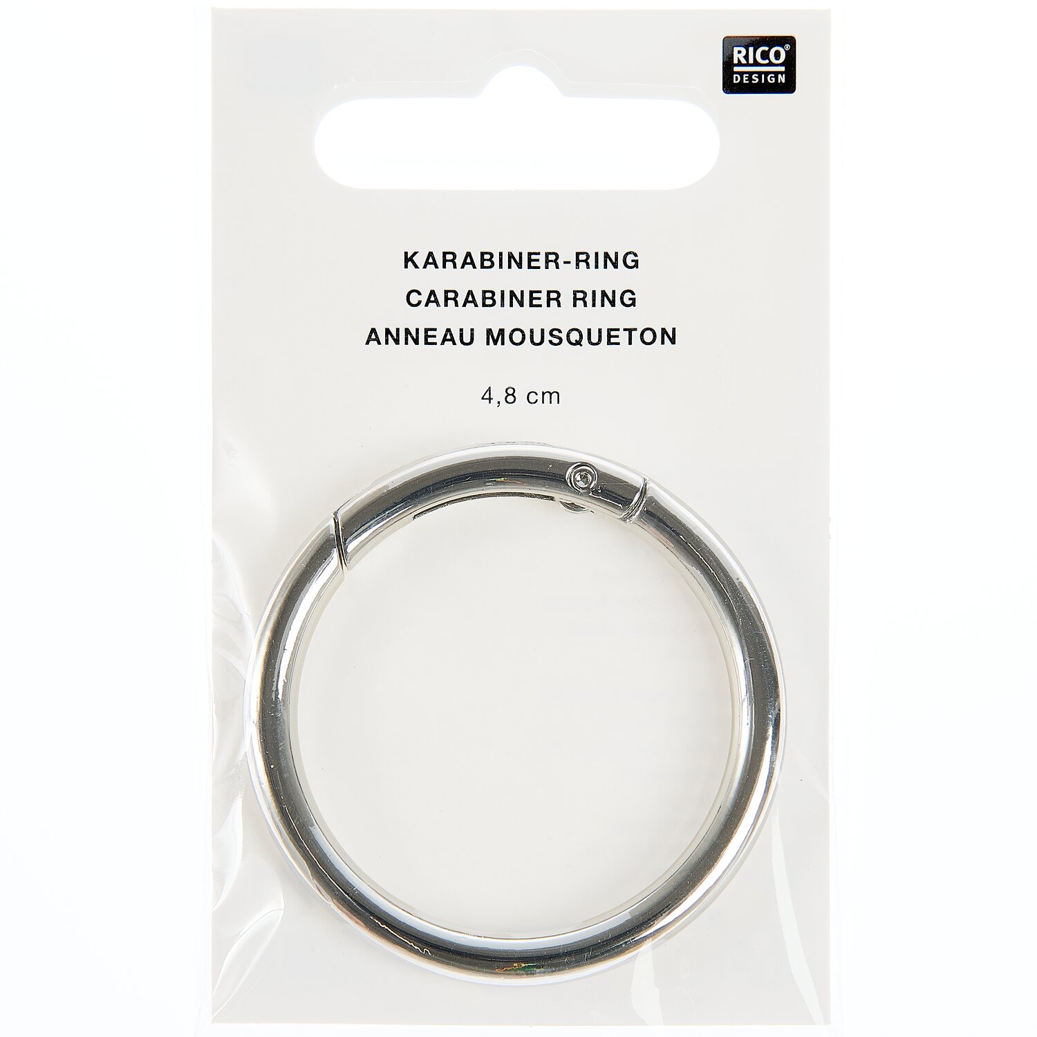Karabiner-Ring Ø4,8cm Farbe Silber von Rico Design