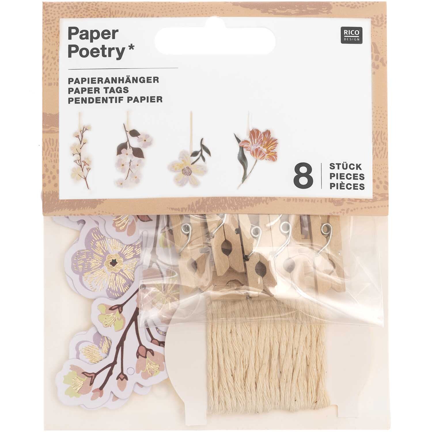 Paper Poetry Papieranhänger Blumen 8 Stück Paper Poetry Papieranhänger Blumen 8 Stück