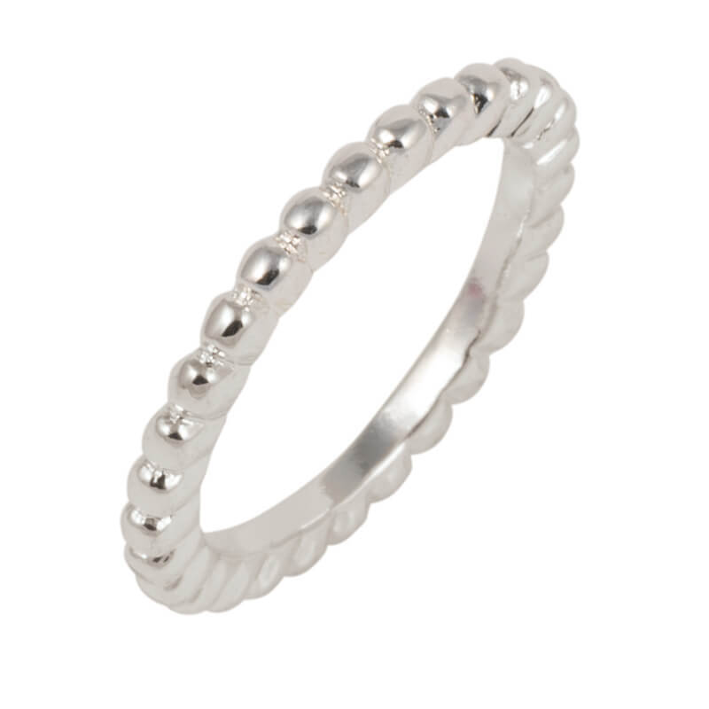 Ring Kugeln 16mm: Eleganter Silberring mit kugelförmigem Design von Rico Design, ideal für stilvolle Akzente.