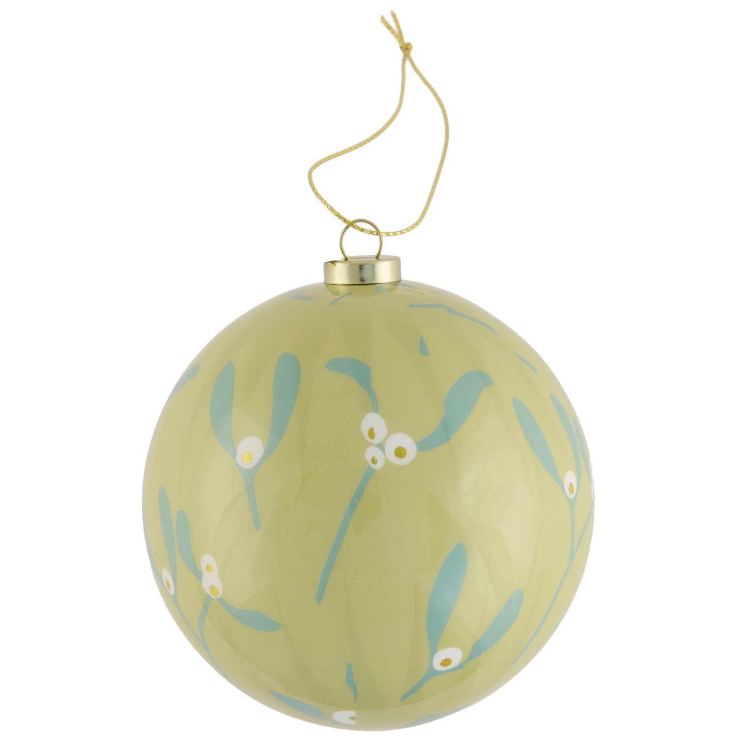 Weihnachtskugel mit Mistelzweigen Ø7,8cm Farbe Grün von Rico Design