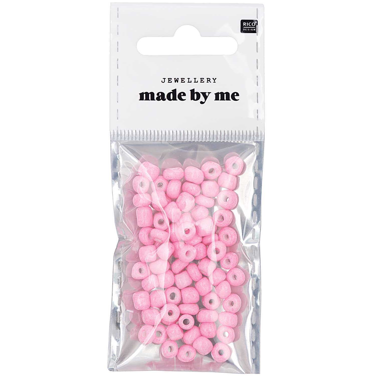 Keramik-Perlen natur 5mm 12g Farbe Rosa von Rico Design