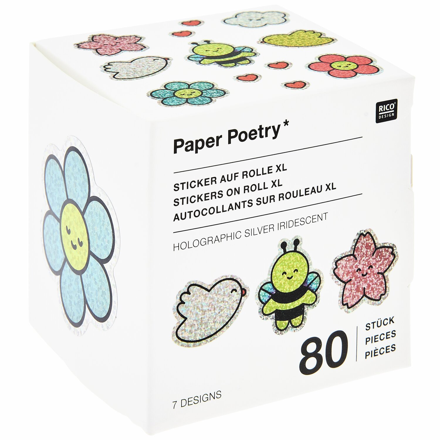 Paper Poetry Sticker Chingu Blumen 5x5cm 80 Stück von Rico Design