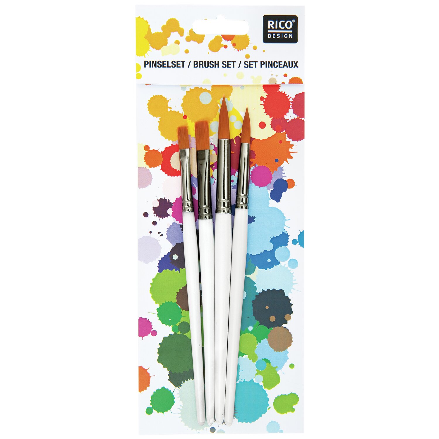 Schul- und Hobbypinsel rund & flach 4er Set