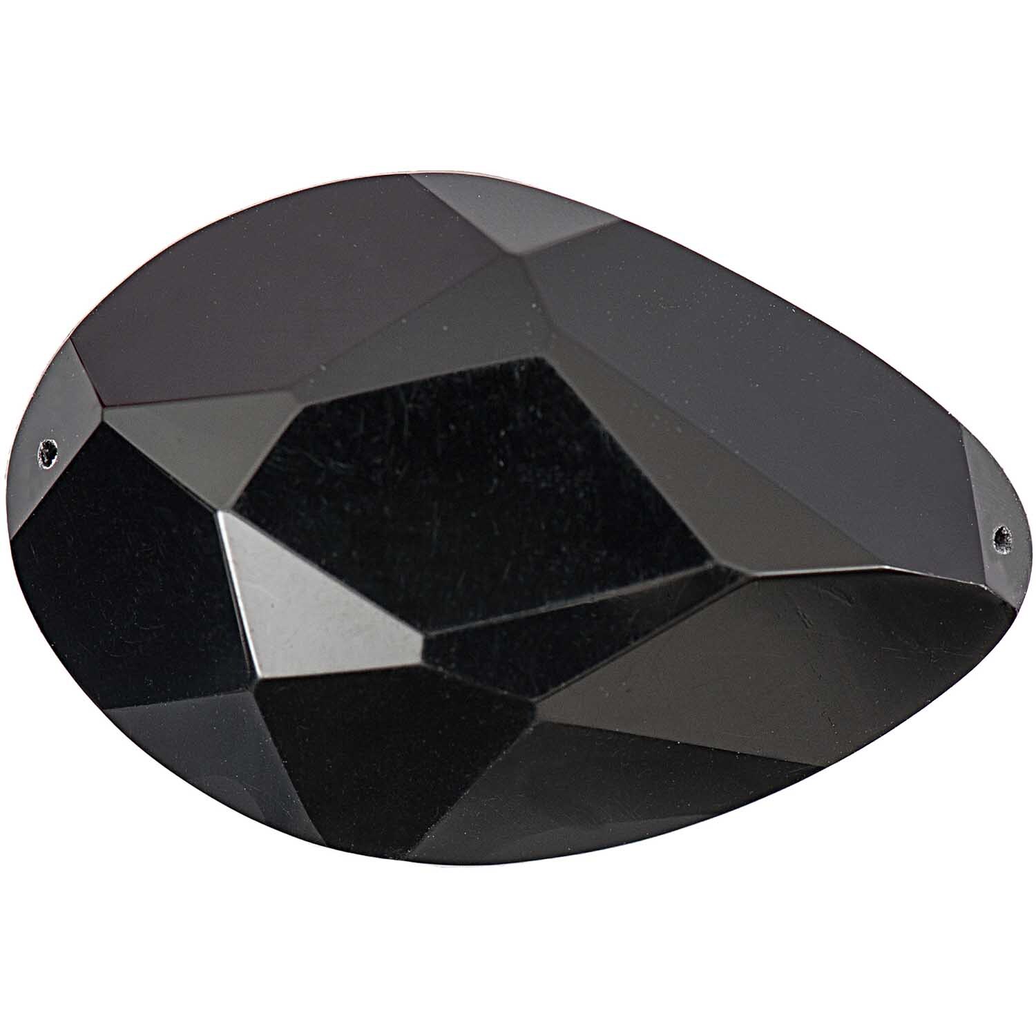 Aufnähstein Tropfen schwarz 50x34mm von Rico Design