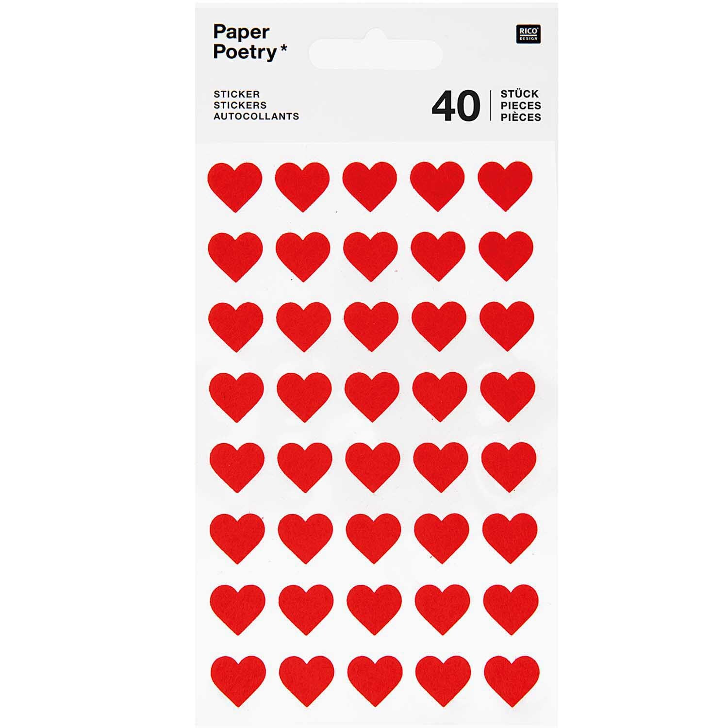 Paper Poetry Filzsticker Herzen klein 1 Blatt Paper Poetry Filzsticker Herzen klein 1 Blatt