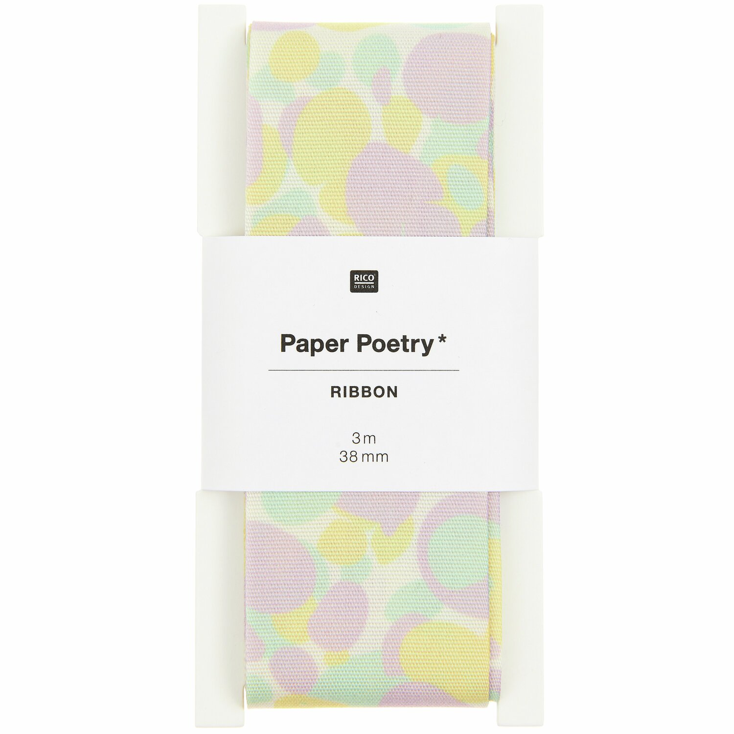 Paper Poetry Taftband Marmorierung 38mmx3m Farbe Gelb von Rico Design