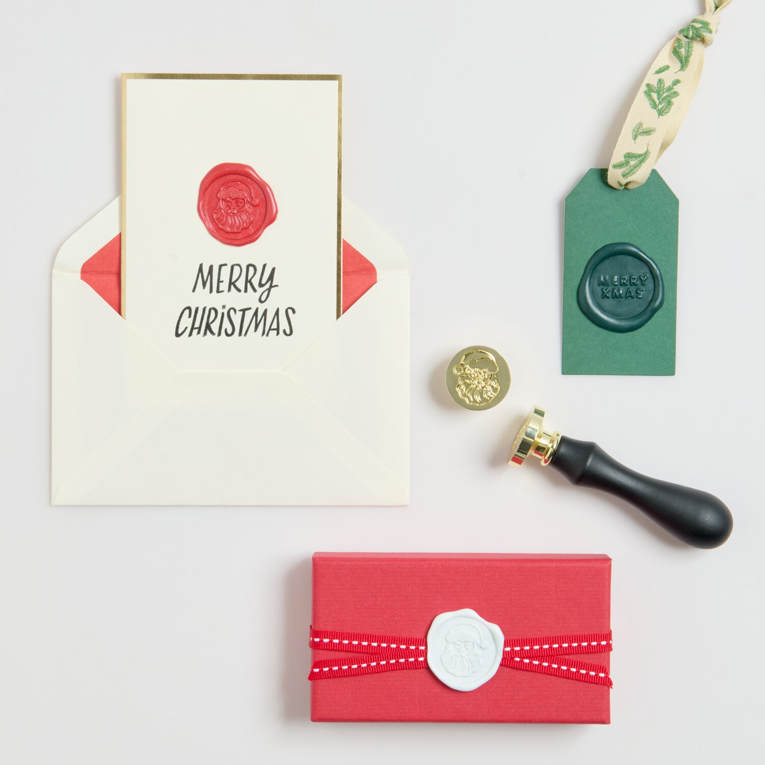 Premium Kartenset Weihnachtsmann Rot 13,8x9cm von Rico Design