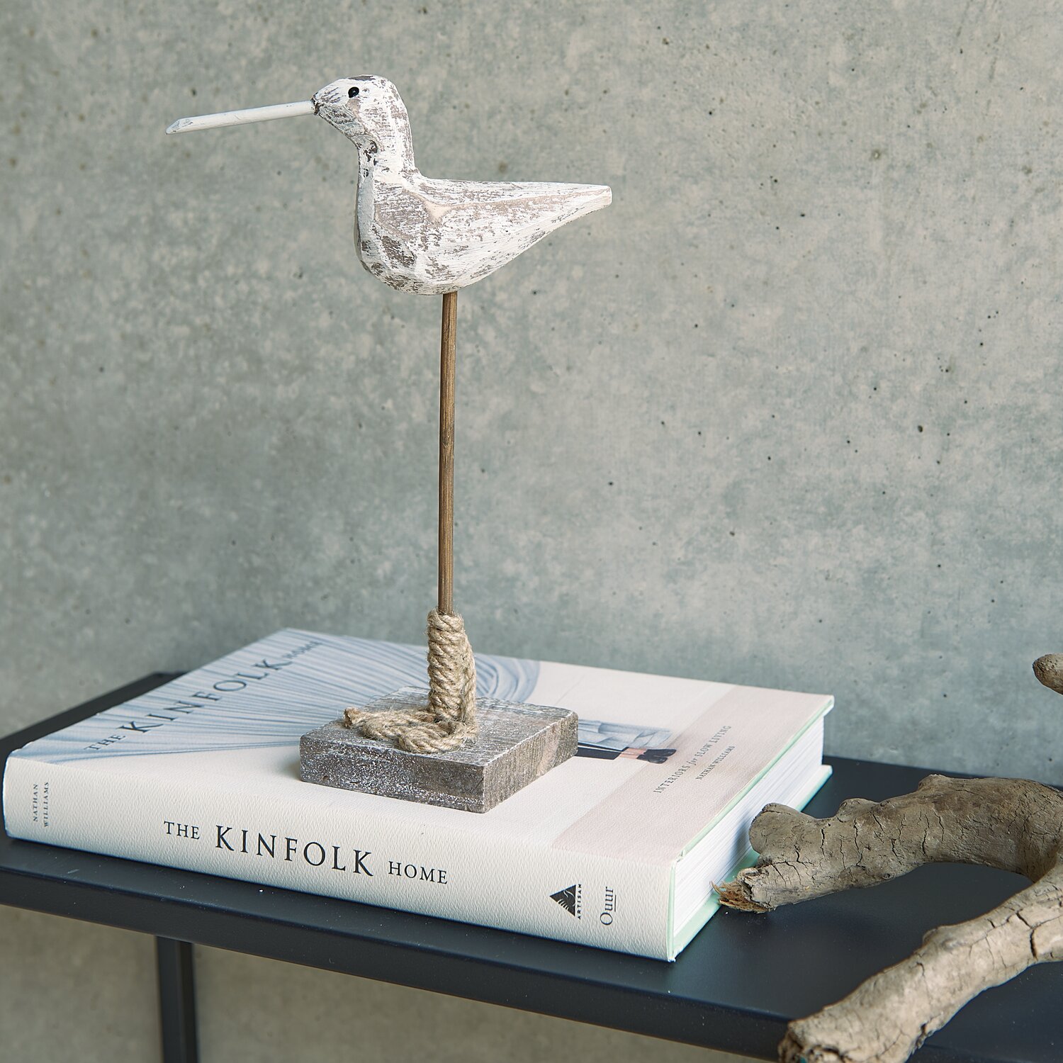 Aufsteller Möwe shabby chic weiß-grau 16x8,5cm von Rico Design