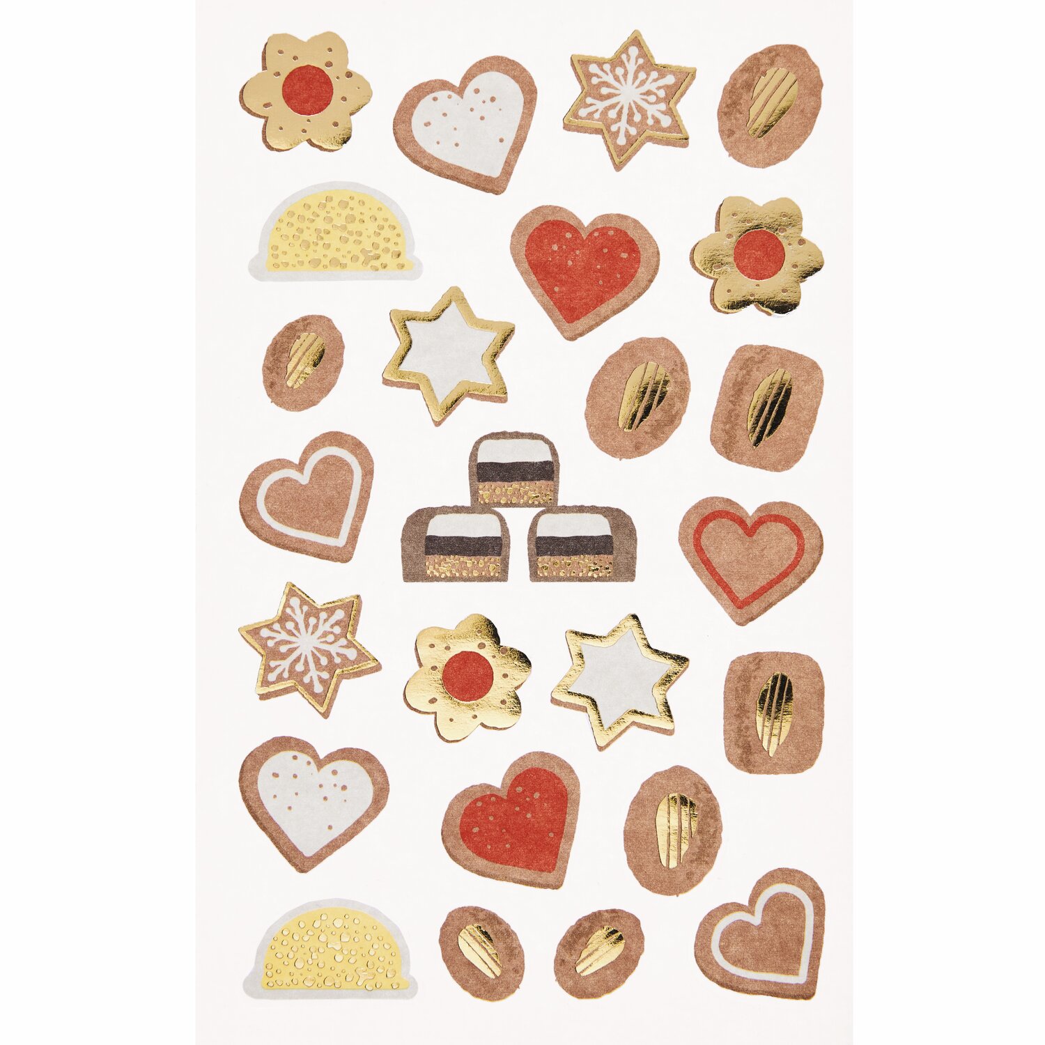 Paper Poetry Papiersticker Cookies mit verschiedenen Keksformen und goldenen Details von Rico Design.