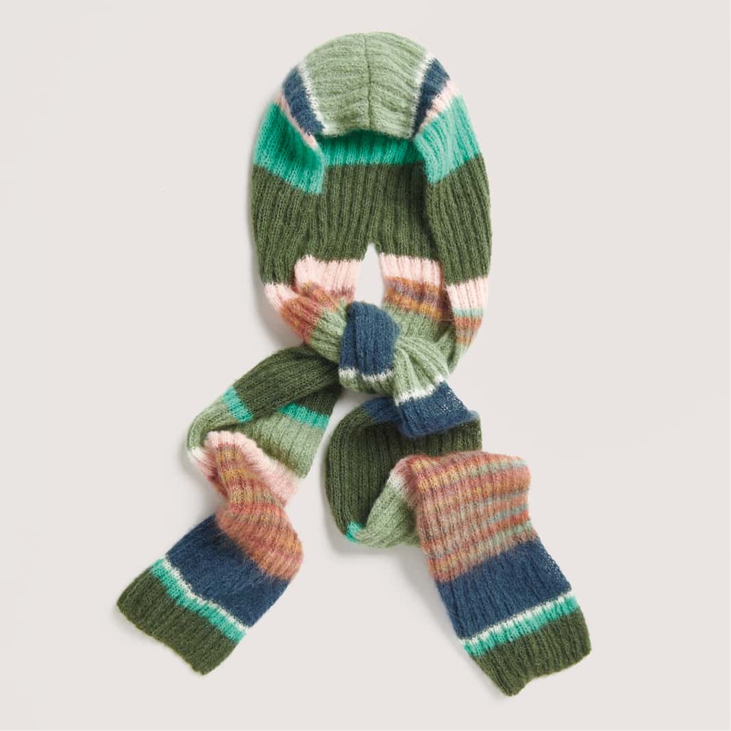 Gestrickter Kapuzenschal bunt gestreift: Modell 24 aus dem Heft Made by Me No. 21