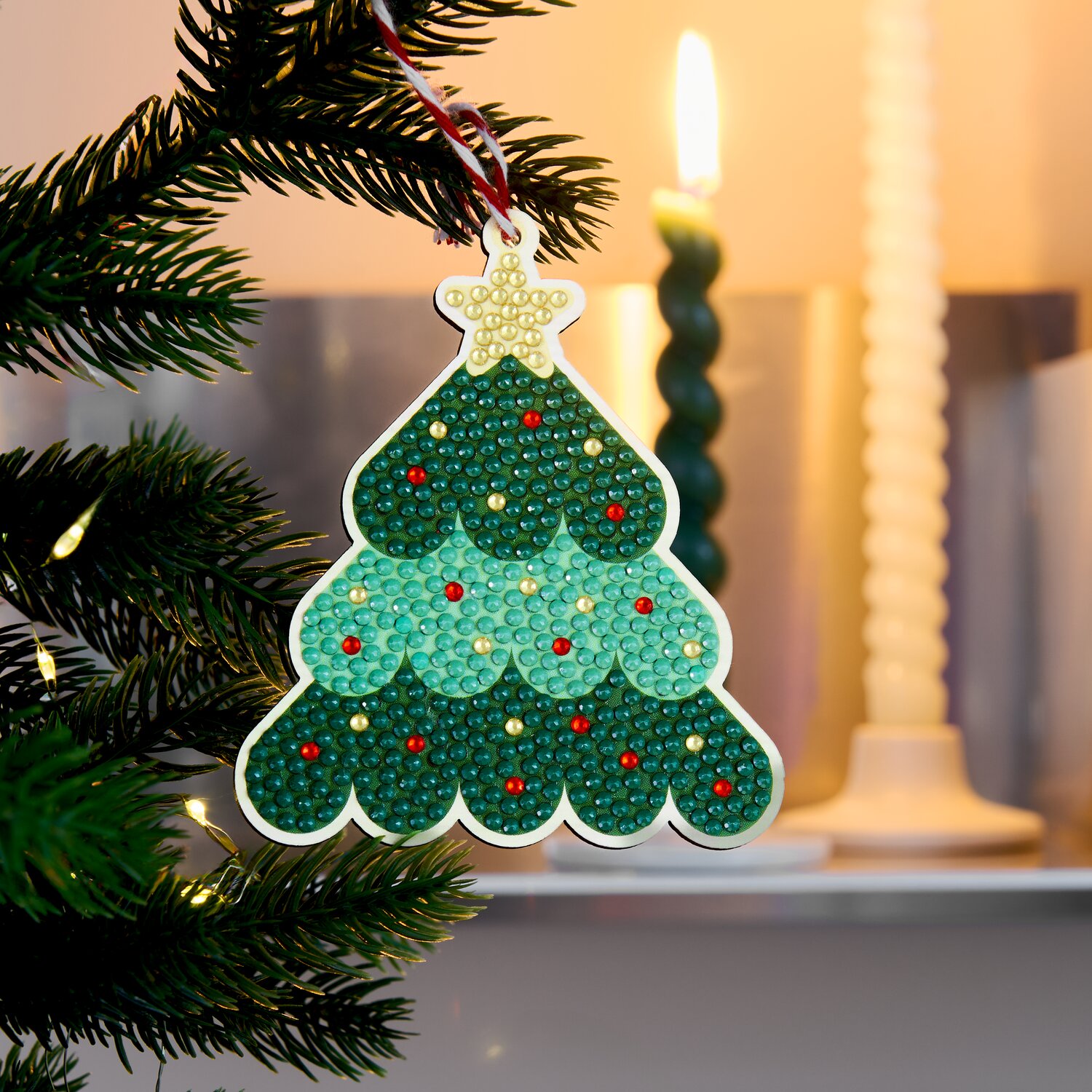 Diamond Painting DIY-Set Anhänger Weihnachtsbaum 9-teilig von Rico Design