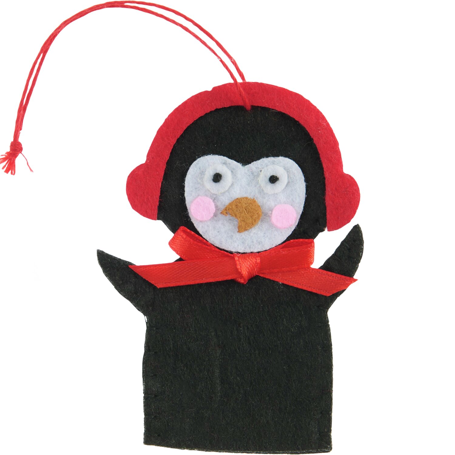 Aufhänger Filz-Pinguin flach Schwarz 7,3x5,3x0,4cm von Rico Design