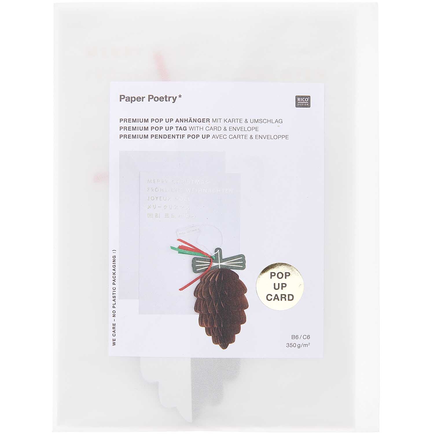Paper Poetry Kartenset mit Pop-Up Anhänger Zapfen B6 Paper Poetry Kartenset mit Pop-Up Anhänger Zapfen B6