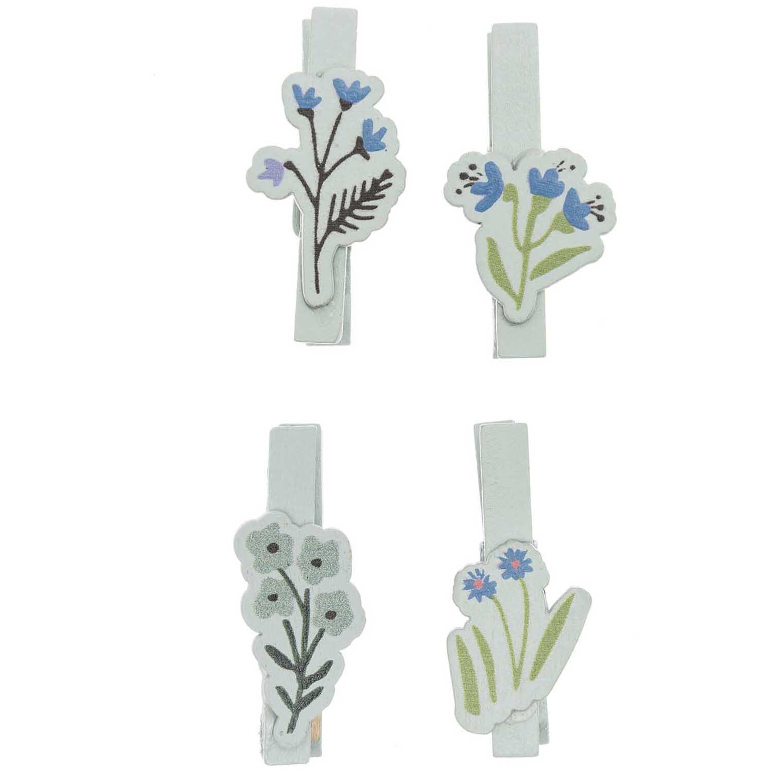 Dekoklammern Blumen Mix mint 4 Stück Dekoklammern Blumen Mix mint 4 Stück