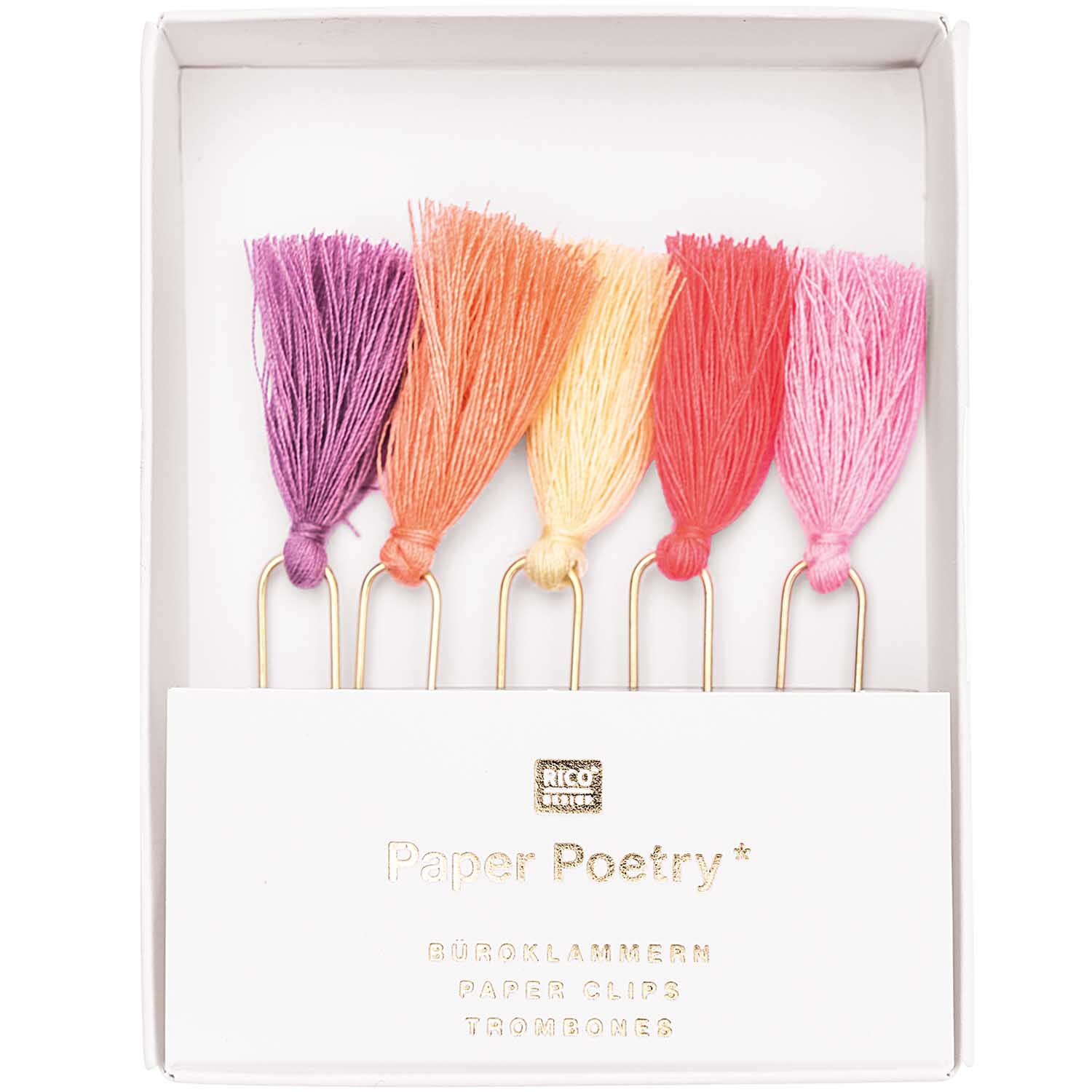 Paper Poetry Büroklammern mit Quasten 5cm 5 Stück Paper Poetry Büroklammern mit Quasten 5cm 5 Stück