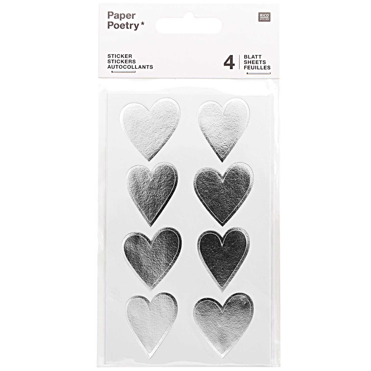 Paper Poetry Sticker Herzen 4 Blatt Paper Poetry Sticker Herzen 4 Blatt
