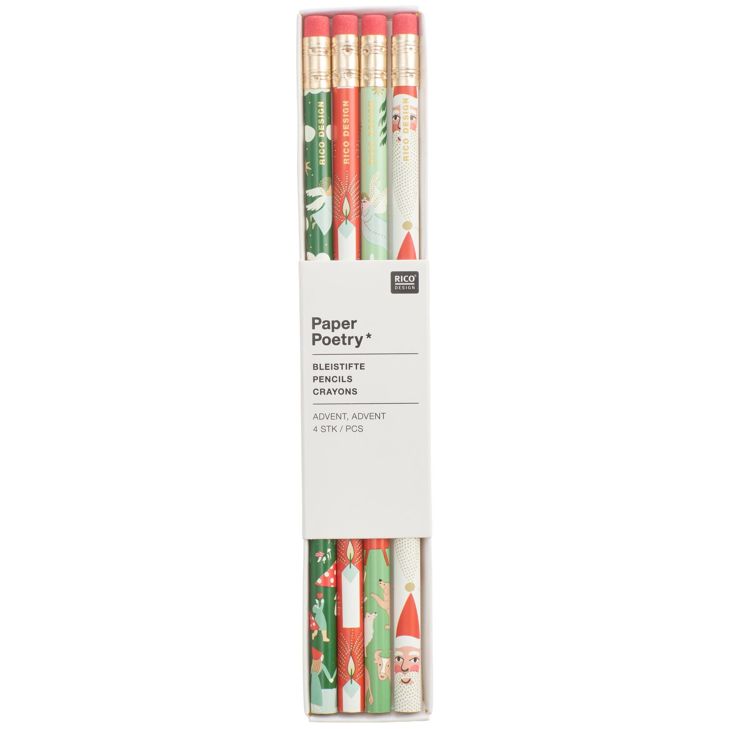 Paper Poetry Bleistiftset Advent Advent 4-teilig von Rico Design
