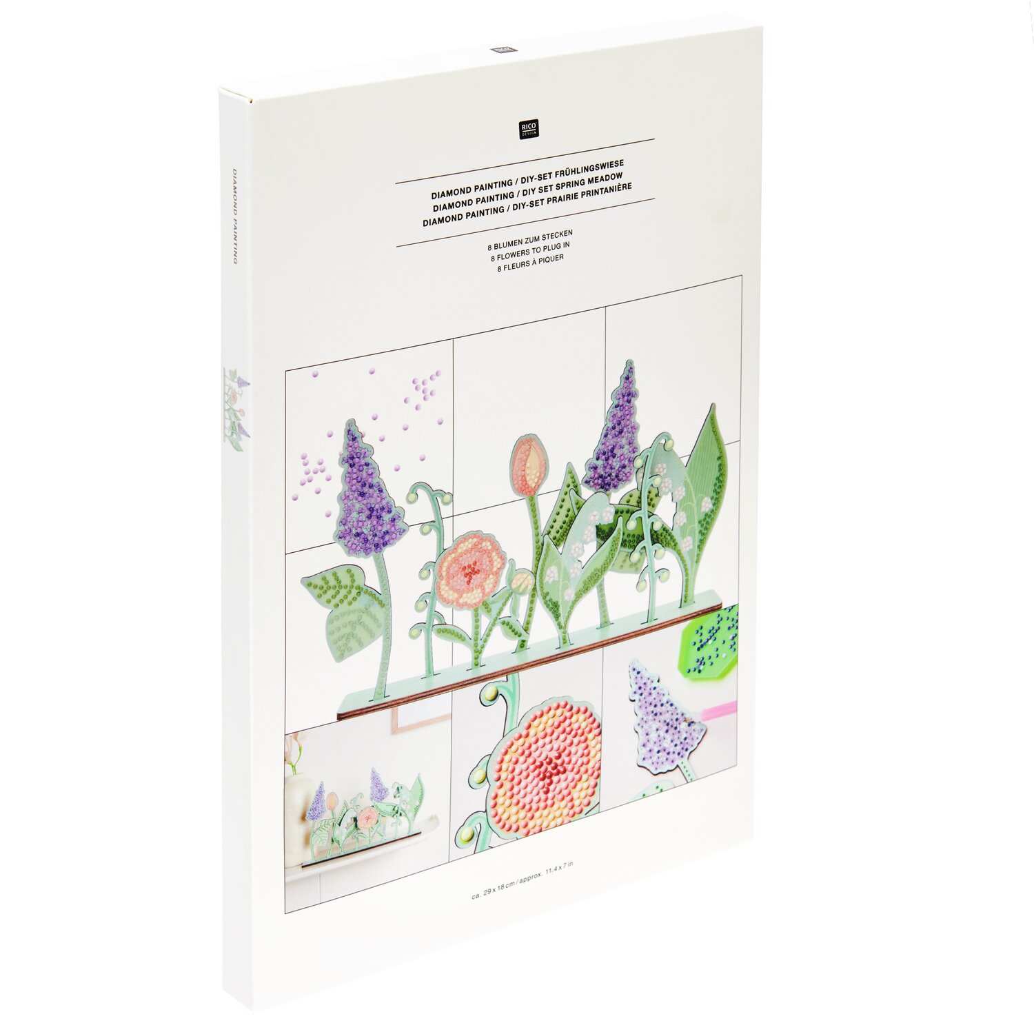 Diamond Painting DIY-Set Frühlingswiese 31x18,5cm 26-teilig von Rico Design