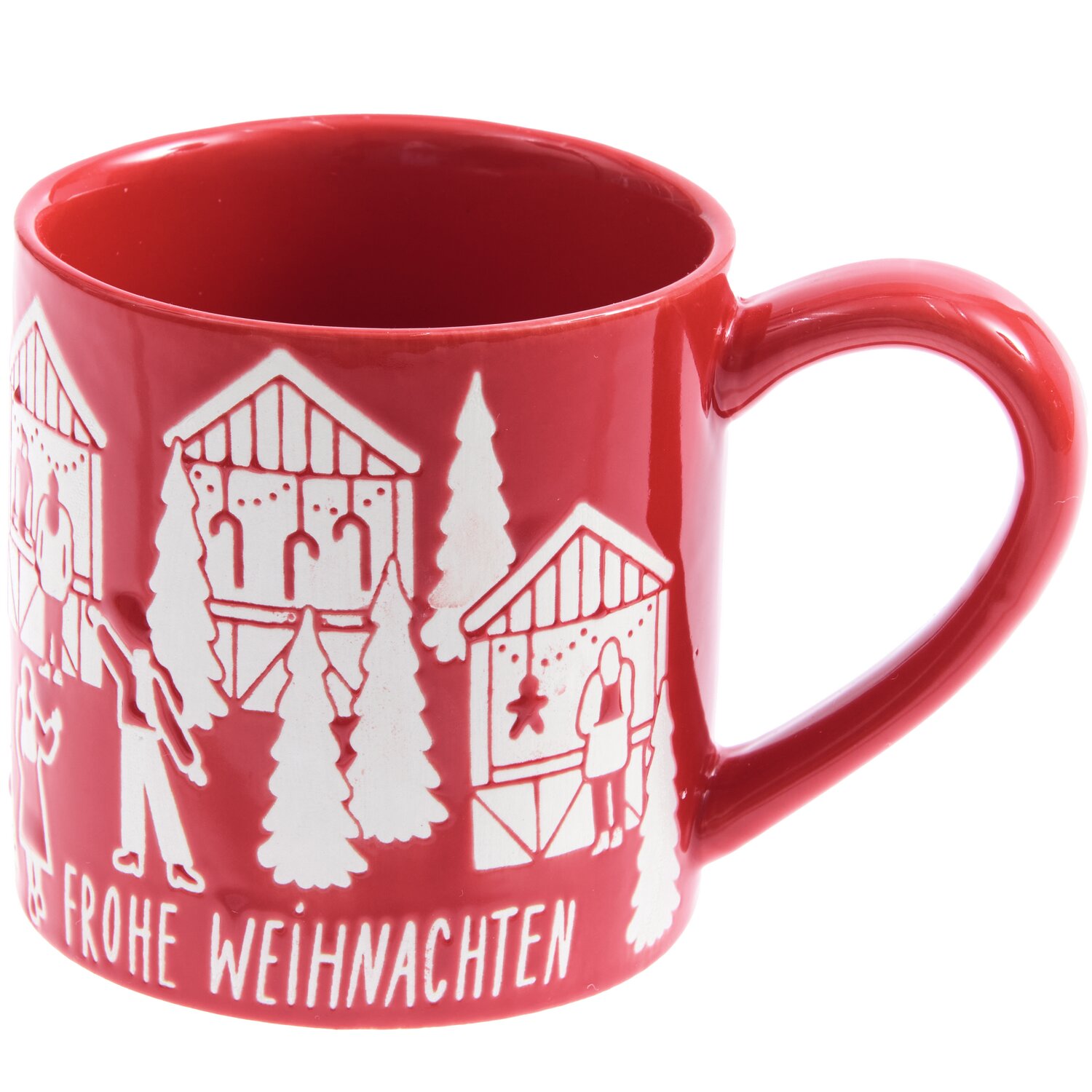 Porzellan Tasse Weihnachtsmarkt  Ø7,5x7,5cm Farbe Rot von Rico Design