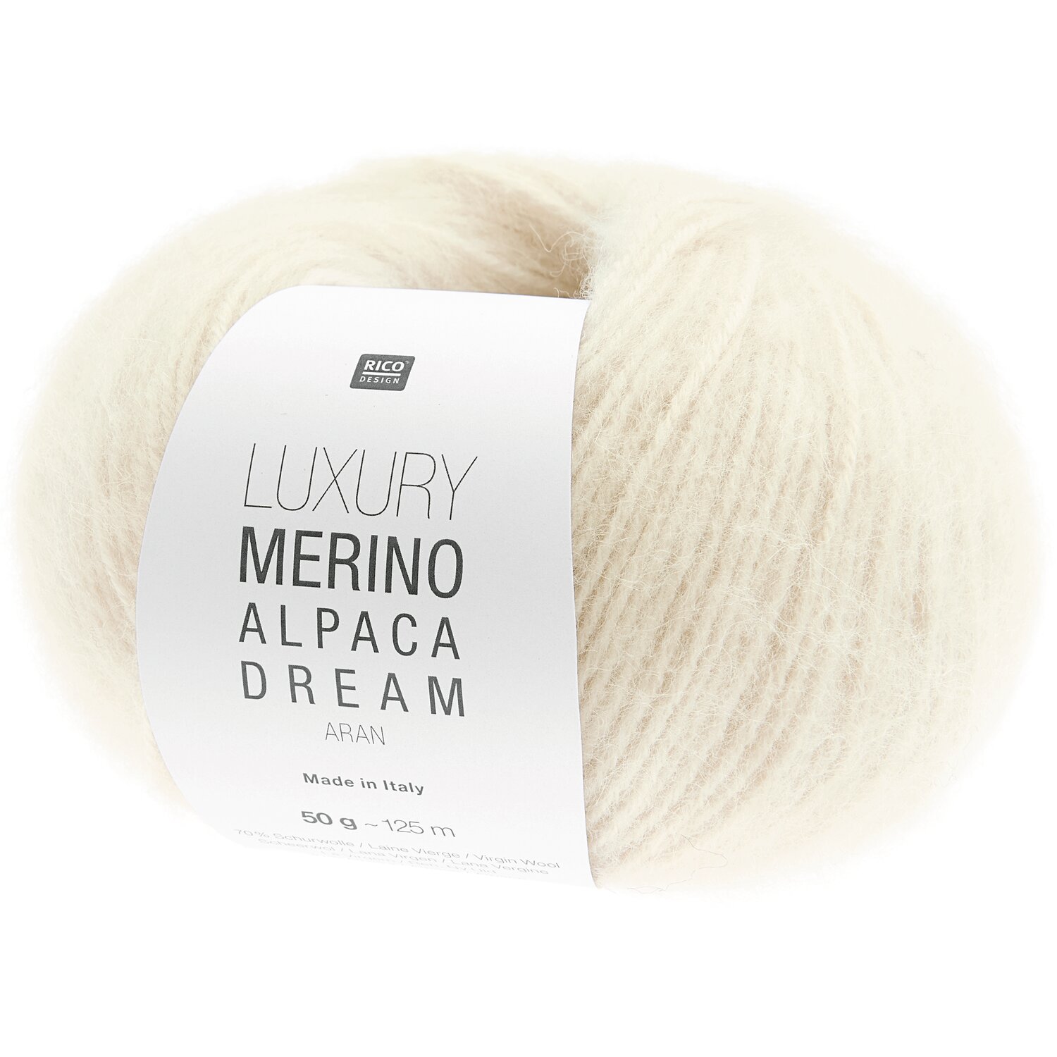 Luxury Merino Alpaca Dream aran 50g 125m Farbe Creme von Rico Design