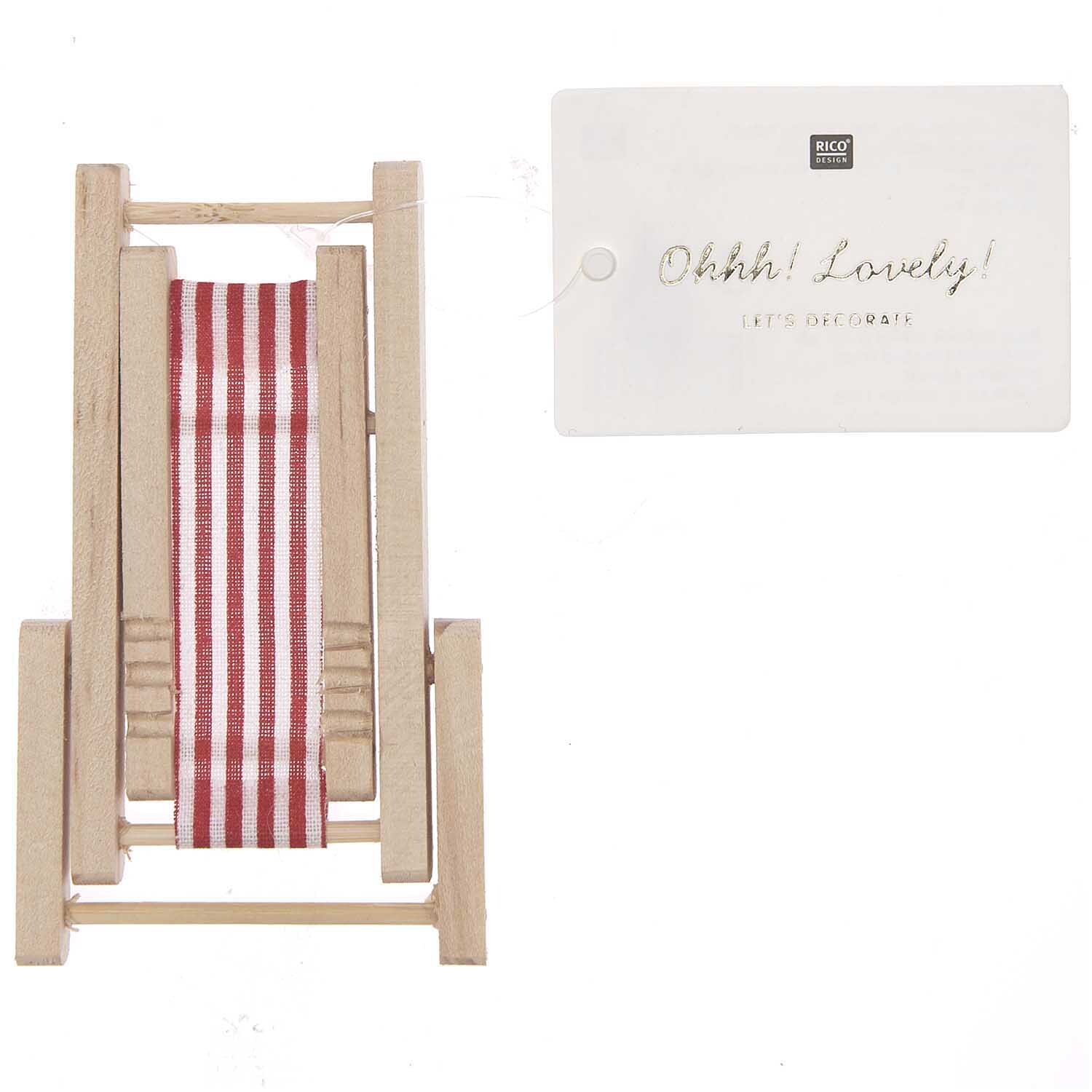 Deko-Liegestuhl rot-weiß von Rico Design