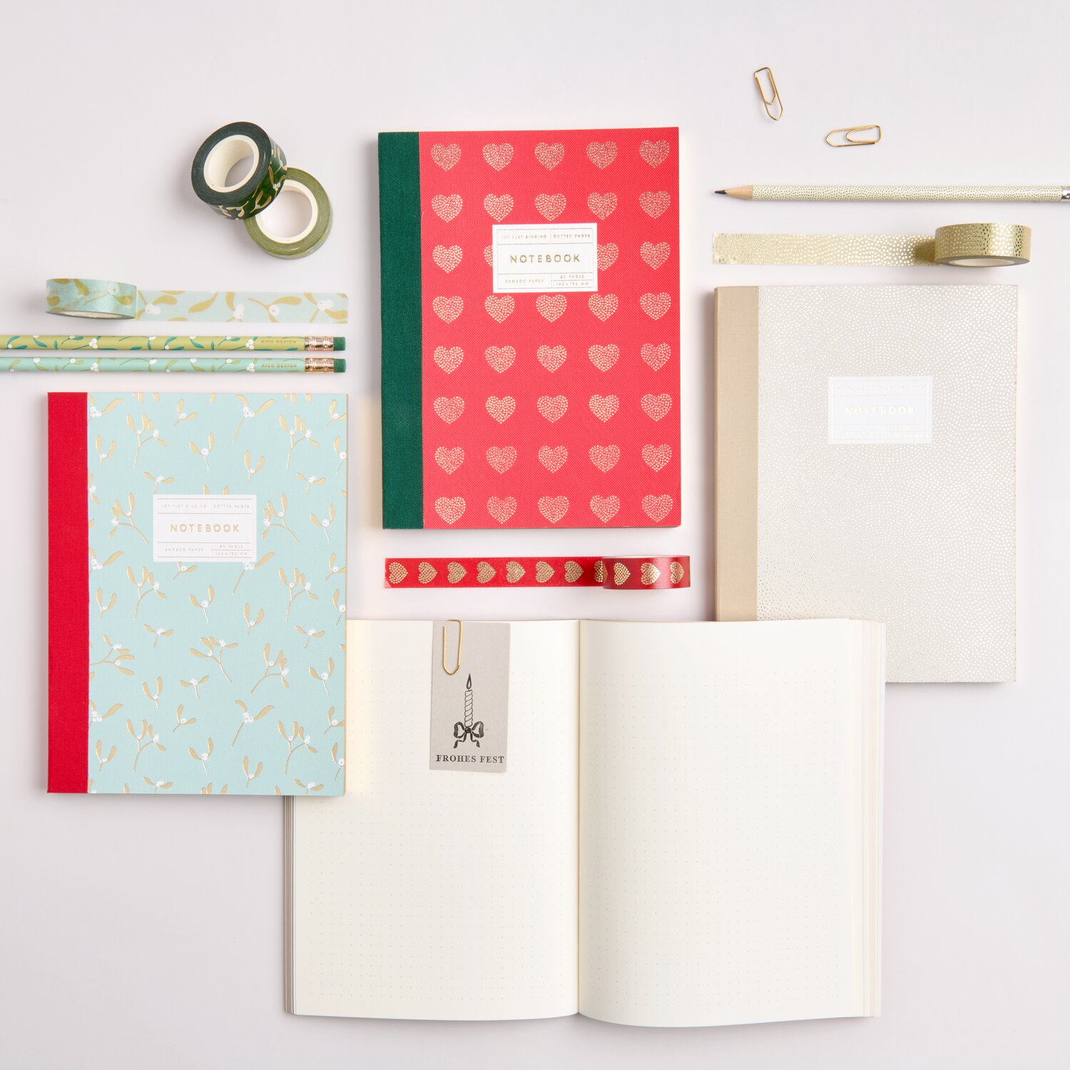 Paper Poetry Notizbuch Advent S Punkte Gold 14,5x19,5cm von Rico Design