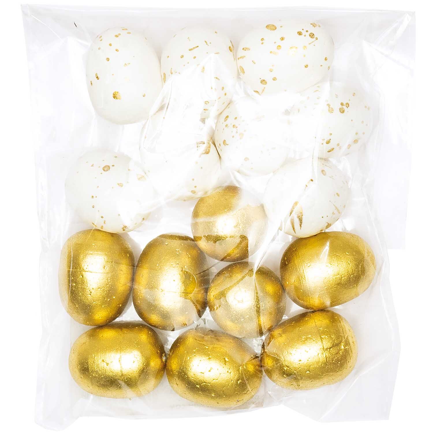 Eier creme-gold 3cm 16 Stück