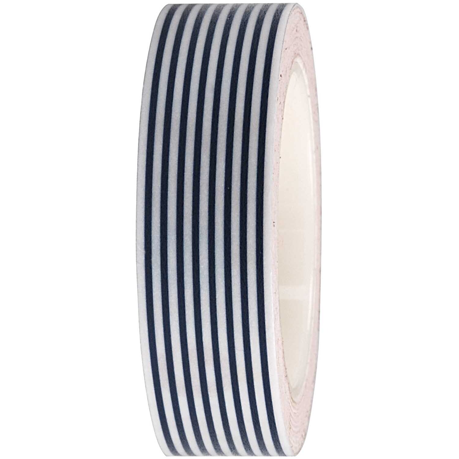Tape weiß-dunkelblau gestreift 15mm 10m von Rico Design